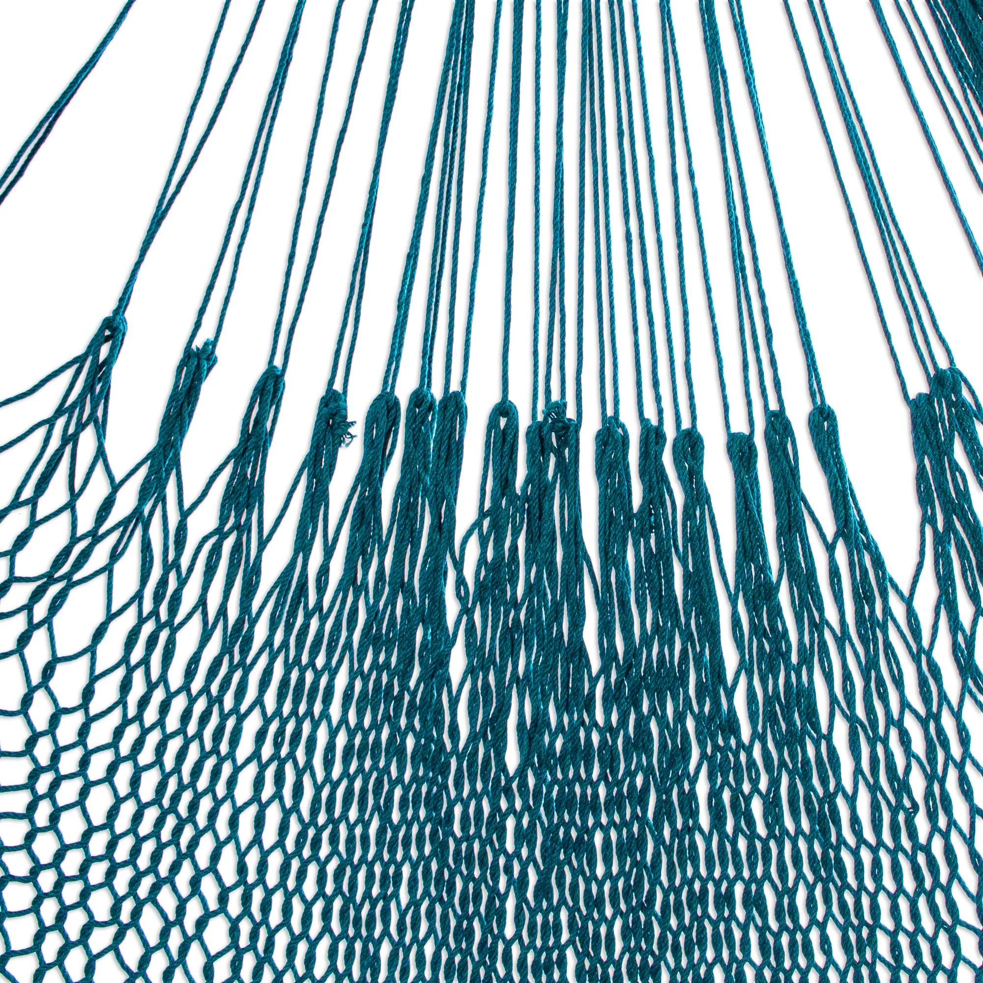 Uxmal Peacock Azure Cotton Rope Hammock (Single) - Image 5