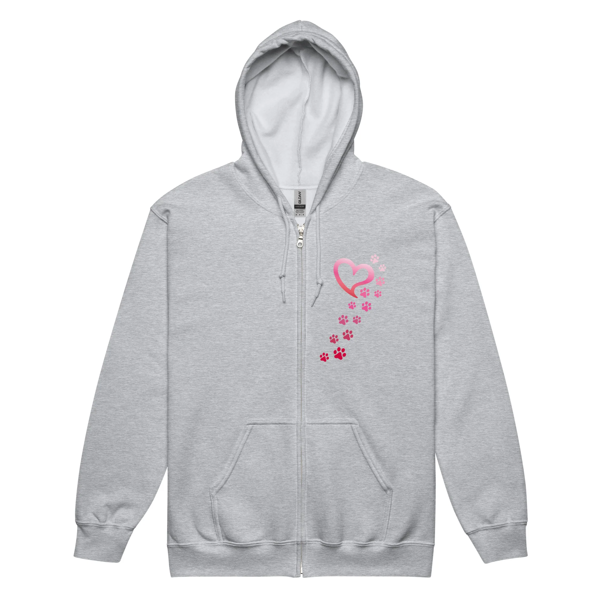 Valentine Paws To My Heart Heavy Blend Zip Hoodie - Image 7