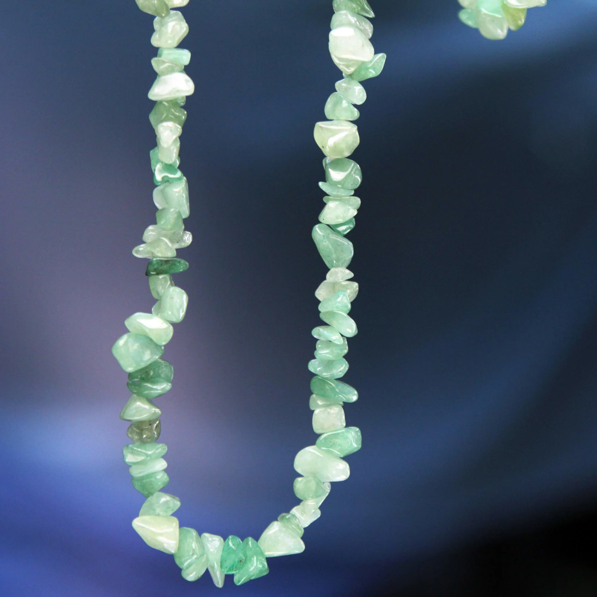 Verdant Meadows Brazil Artisan Crafted Green Quartz Beaded Long Necklace - Image 3