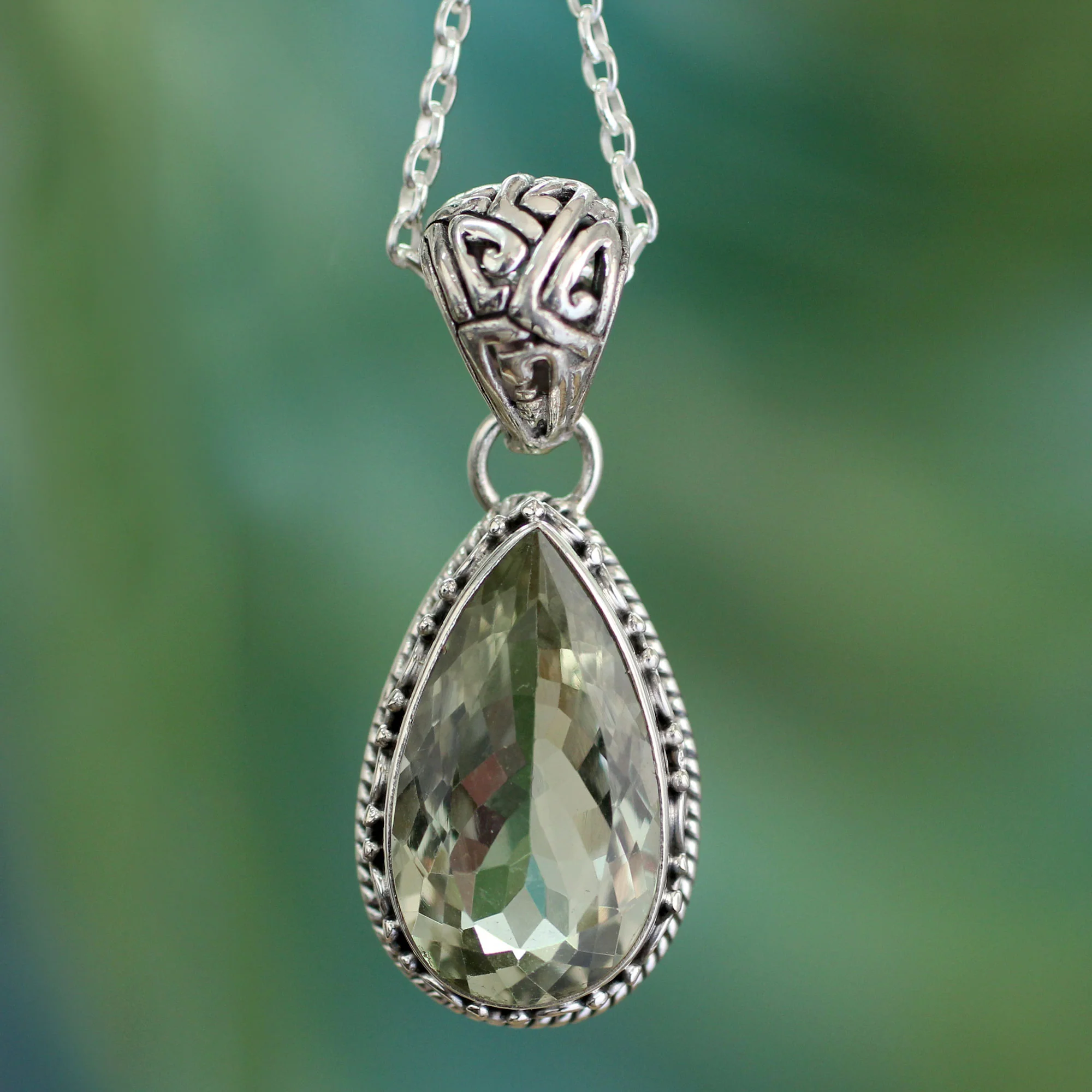Verdant Mist Sterling Silver Pendant Necklace - Image 3