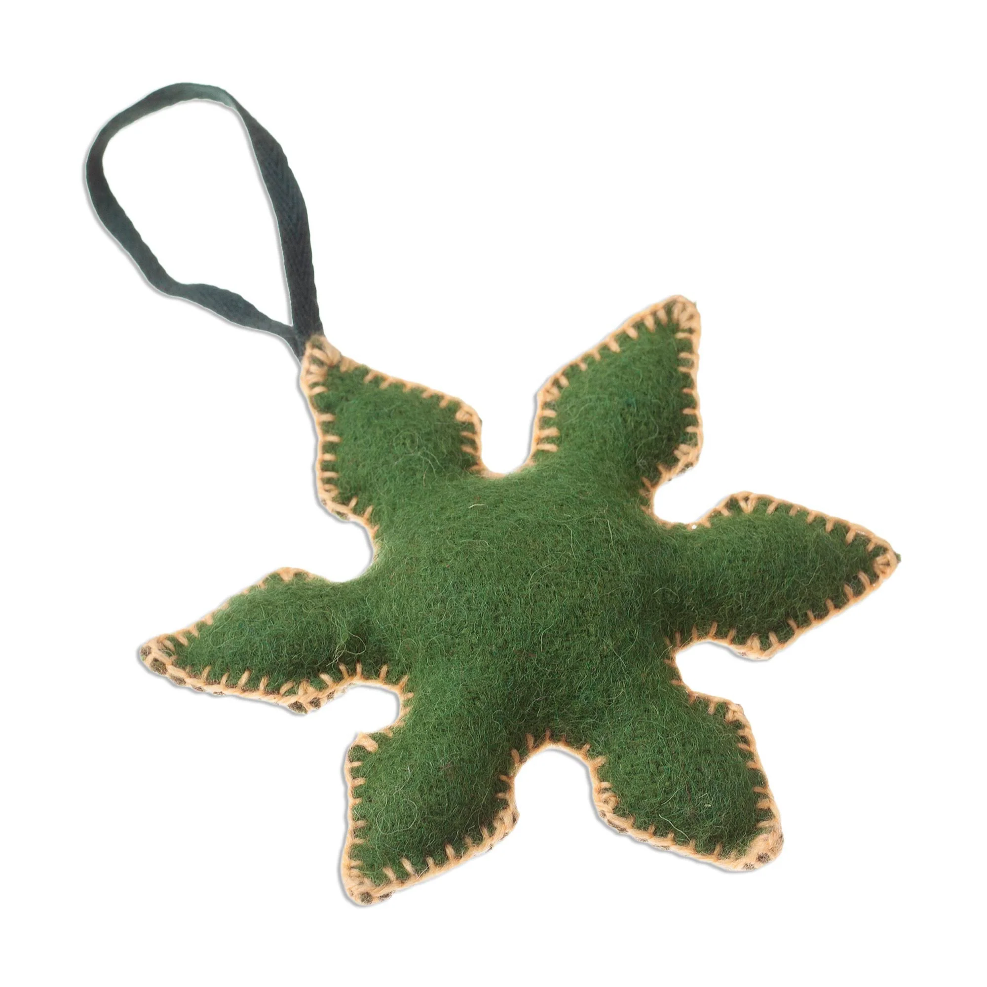 Vibrant Snowflakes Embroidered Wool Snowflake Ornaments from Peru (Set of 3) - Image 4