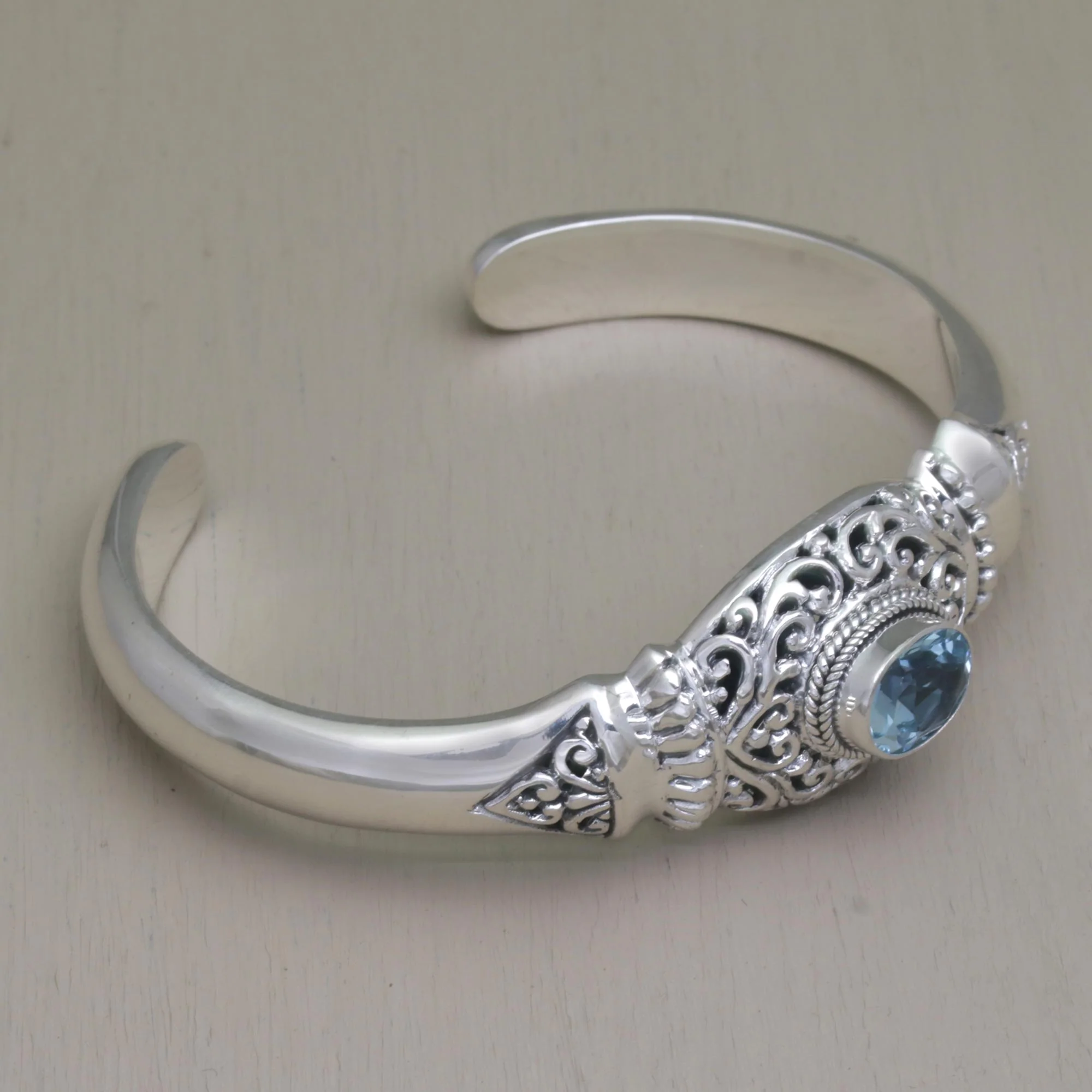 Vine Temple Sterling Silver Cuff Bracelet - Image 3