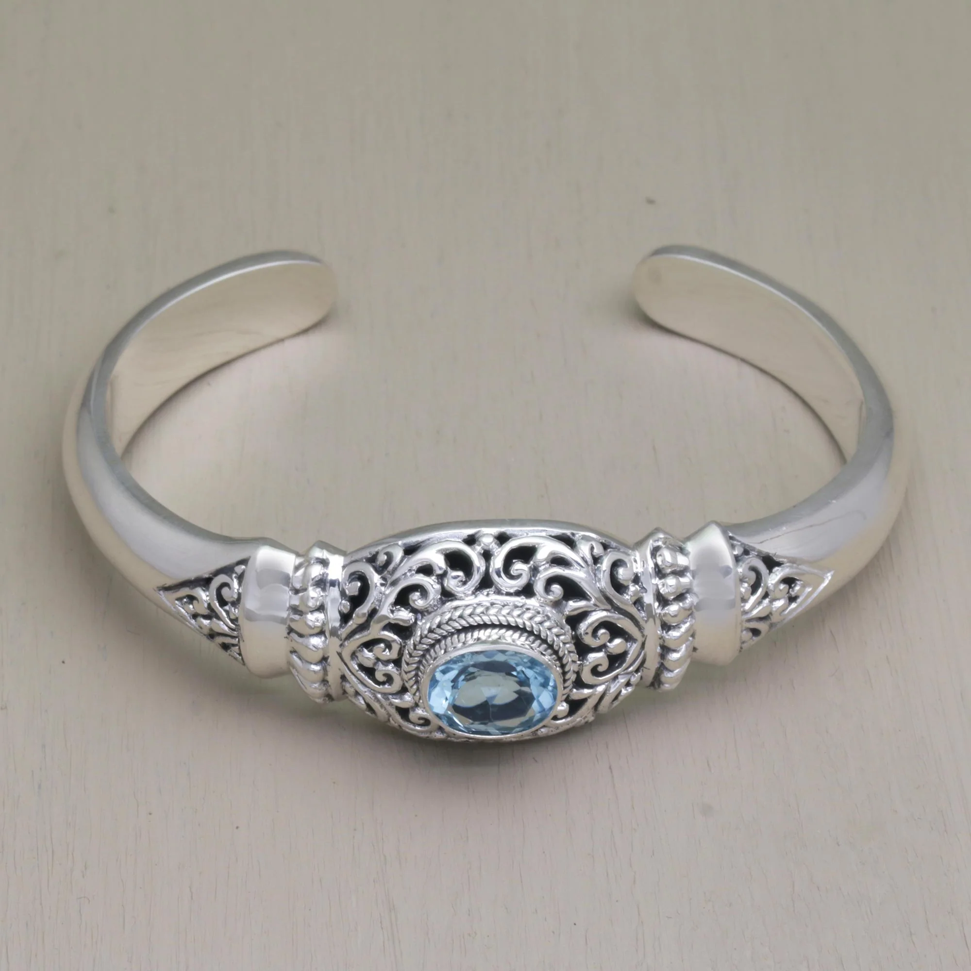 Vine Temple Sterling Silver Cuff Bracelet - Image 4