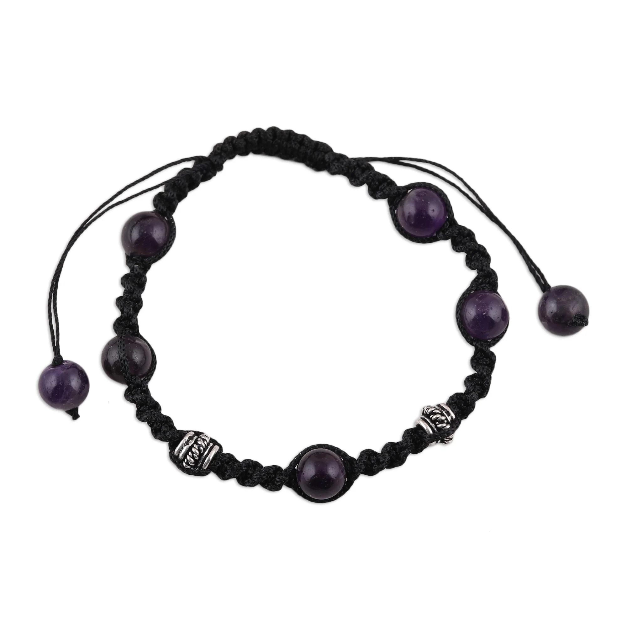 Violet Peace Macrame Bracelet - Image 4