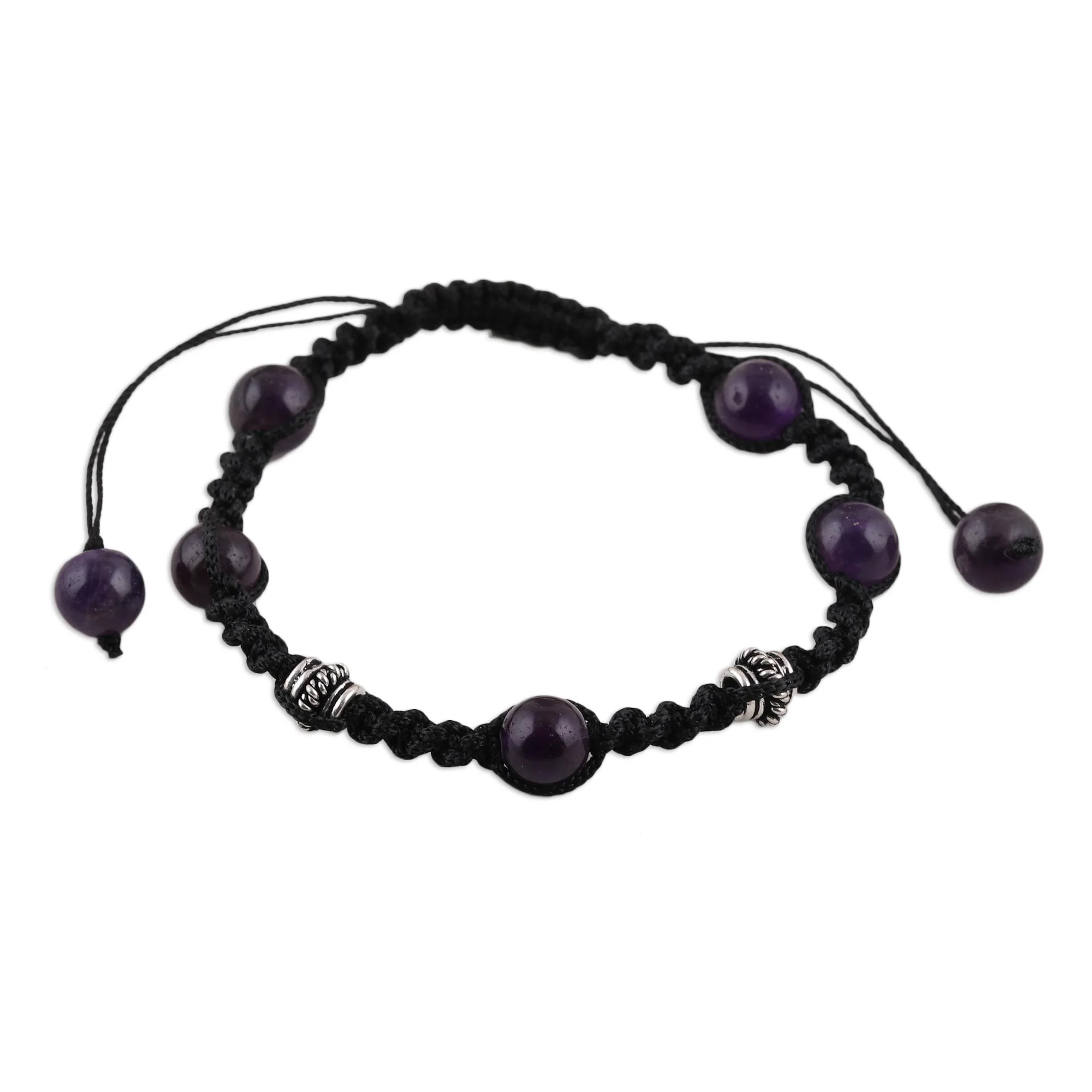 Violet Peace Macrame Bracelet - Image 5