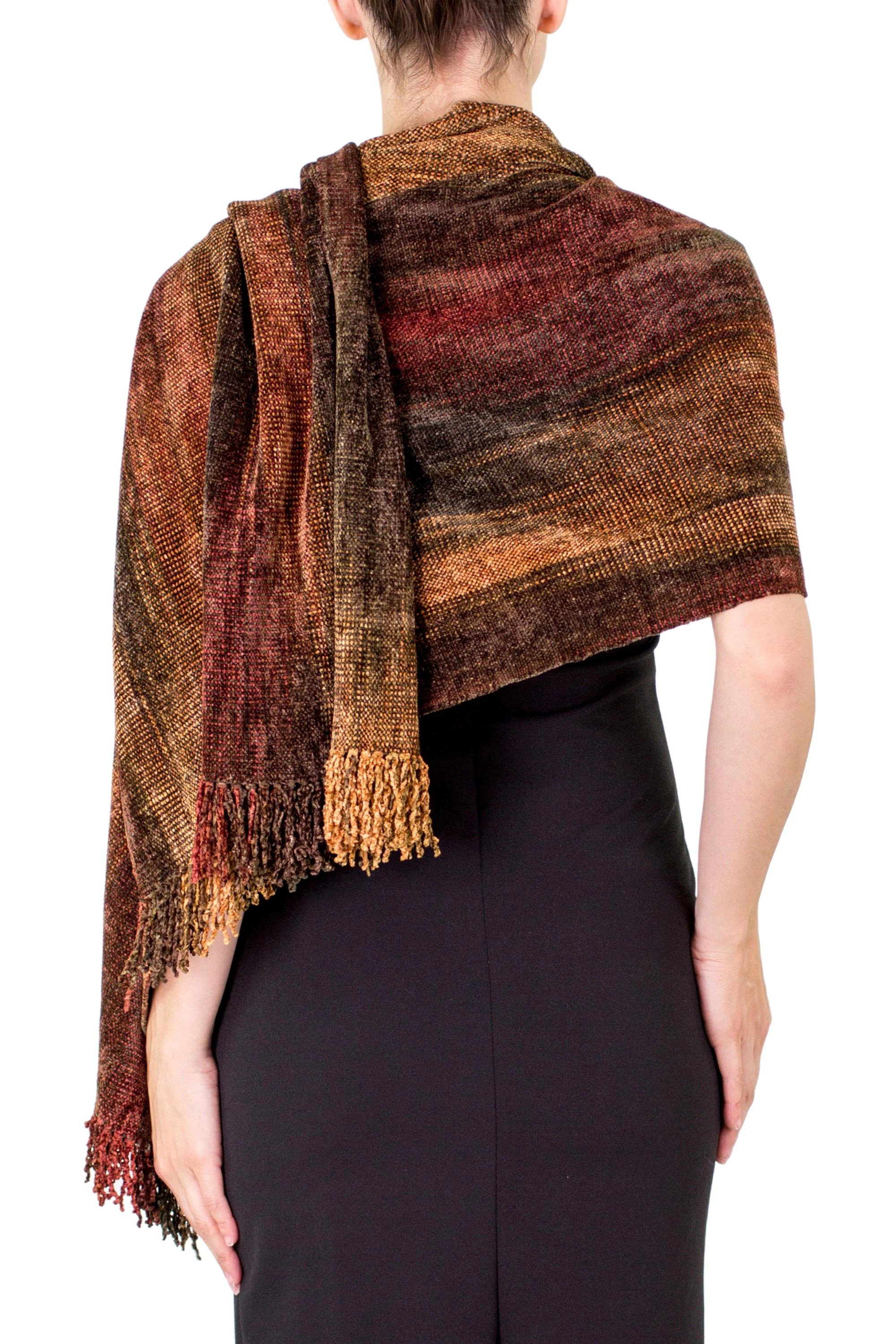 Volcano Land Unique Rayon from Bamboo Chenille Shawl - Image 4