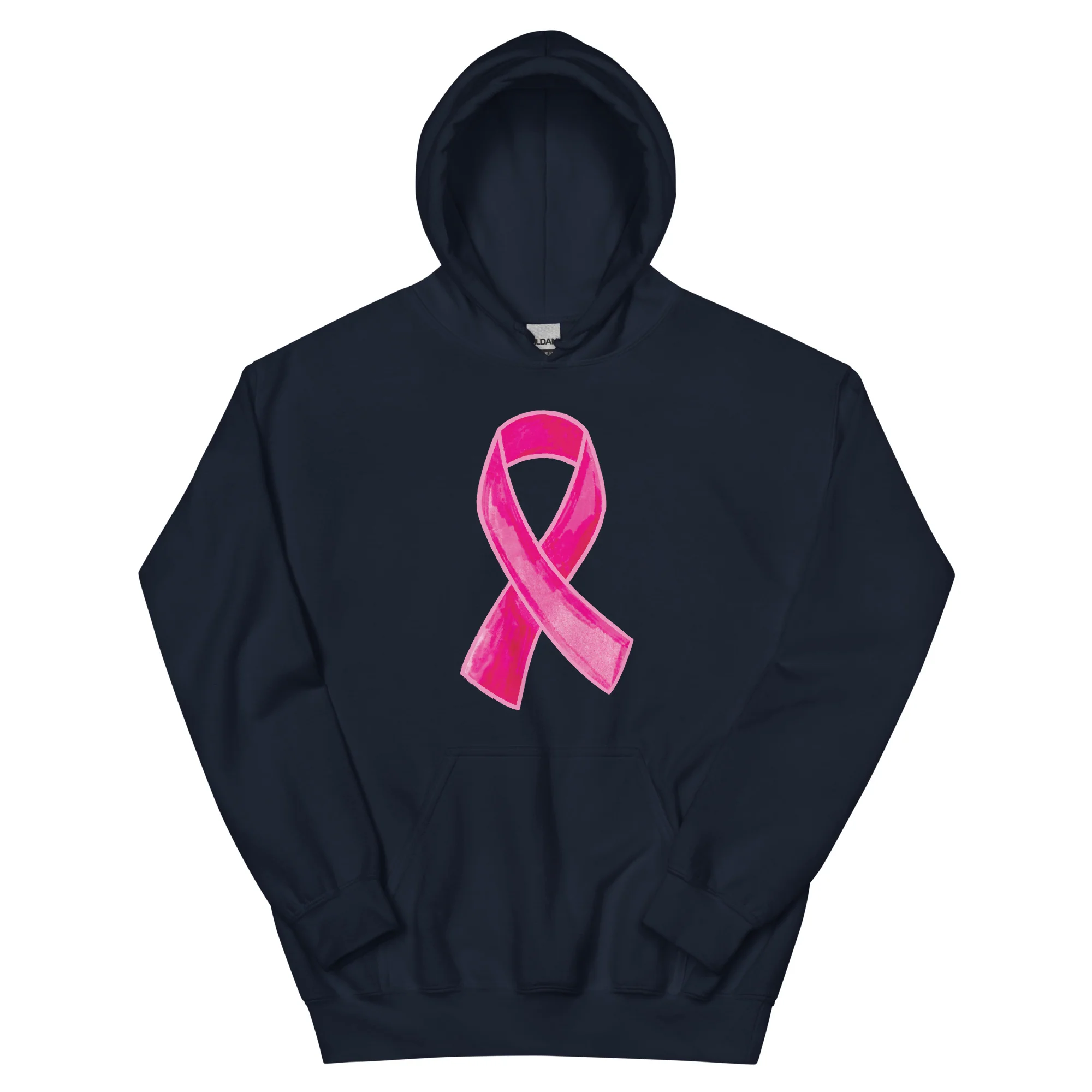 Watercolor Pink Ribbon Hoodie - Image 4