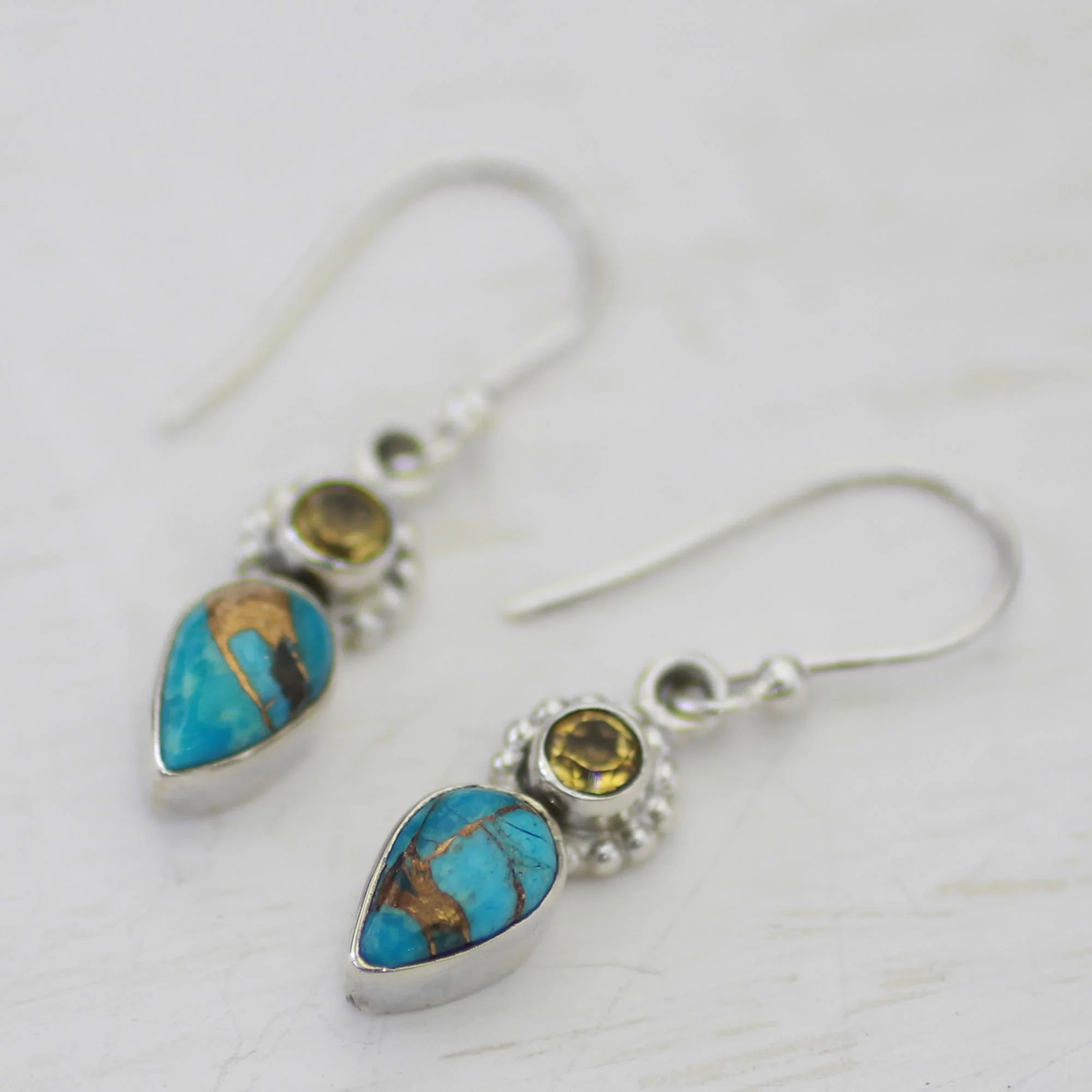 Watery Allure Multi-Gem Turquoise Earrings - Image 3
