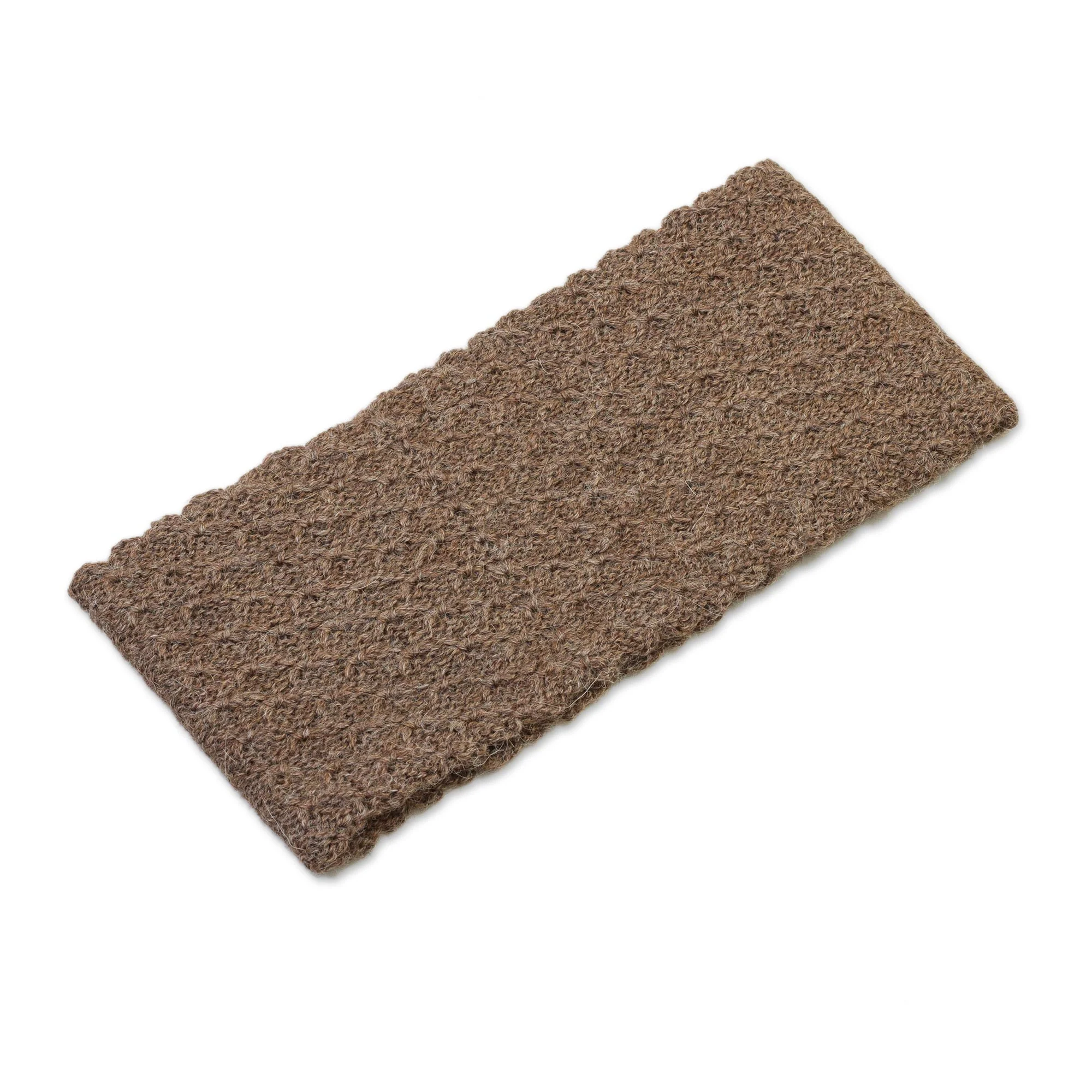 Wavelength in Chestnut Chestnut 100% Baby Alpaca Honeycomb Pattern Knit Headband - Image 2