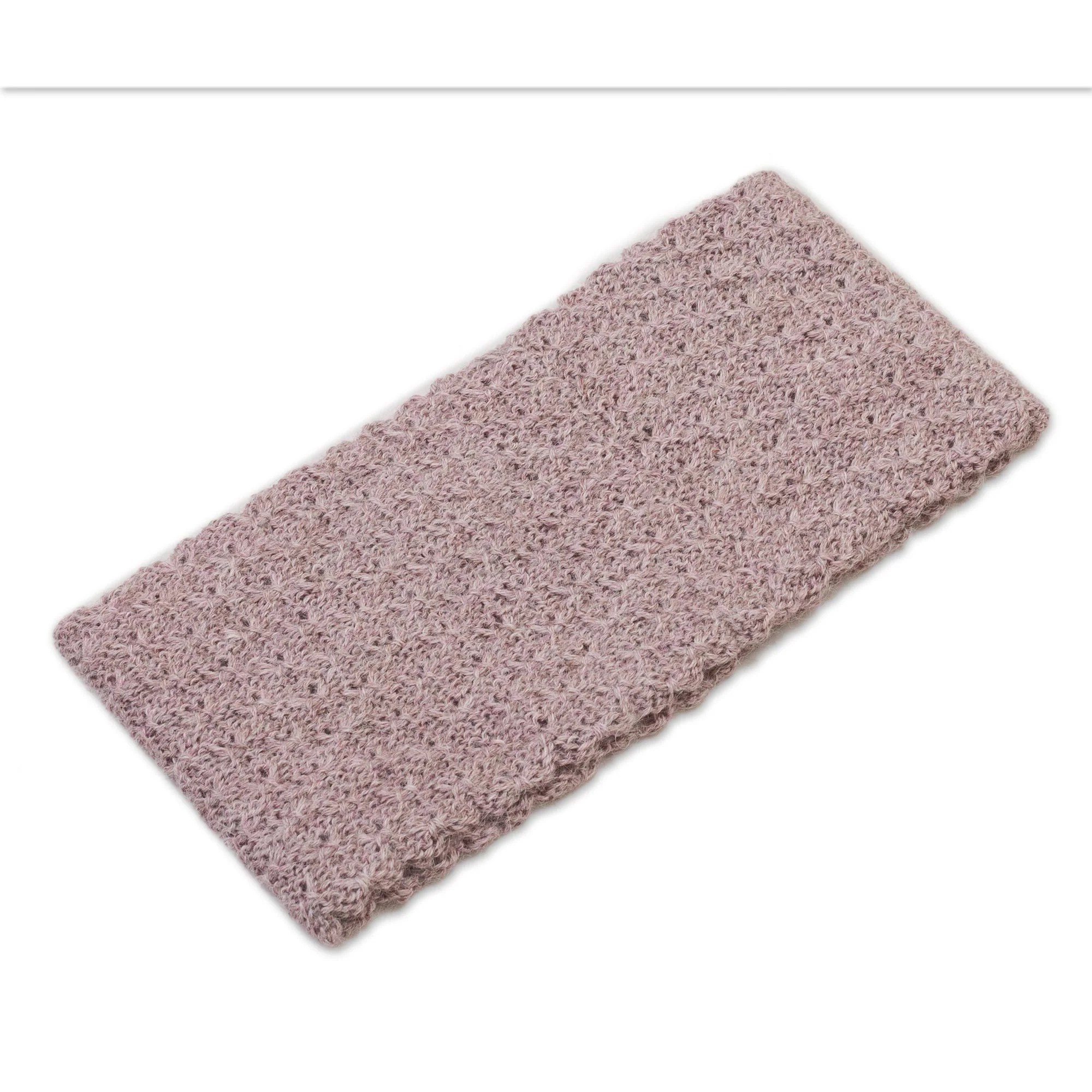 Wavelength in Dusty Rose Dusty Rose 100% Baby Alpaca Honeycomb Pattern Knit Headband - Image 2