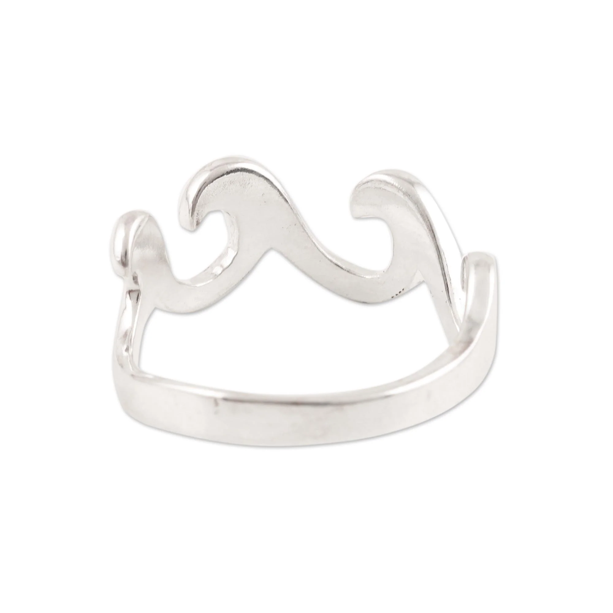 Waves and Style Wave Pattern Sterling Silver Band Ring Crafted in India - Image 5