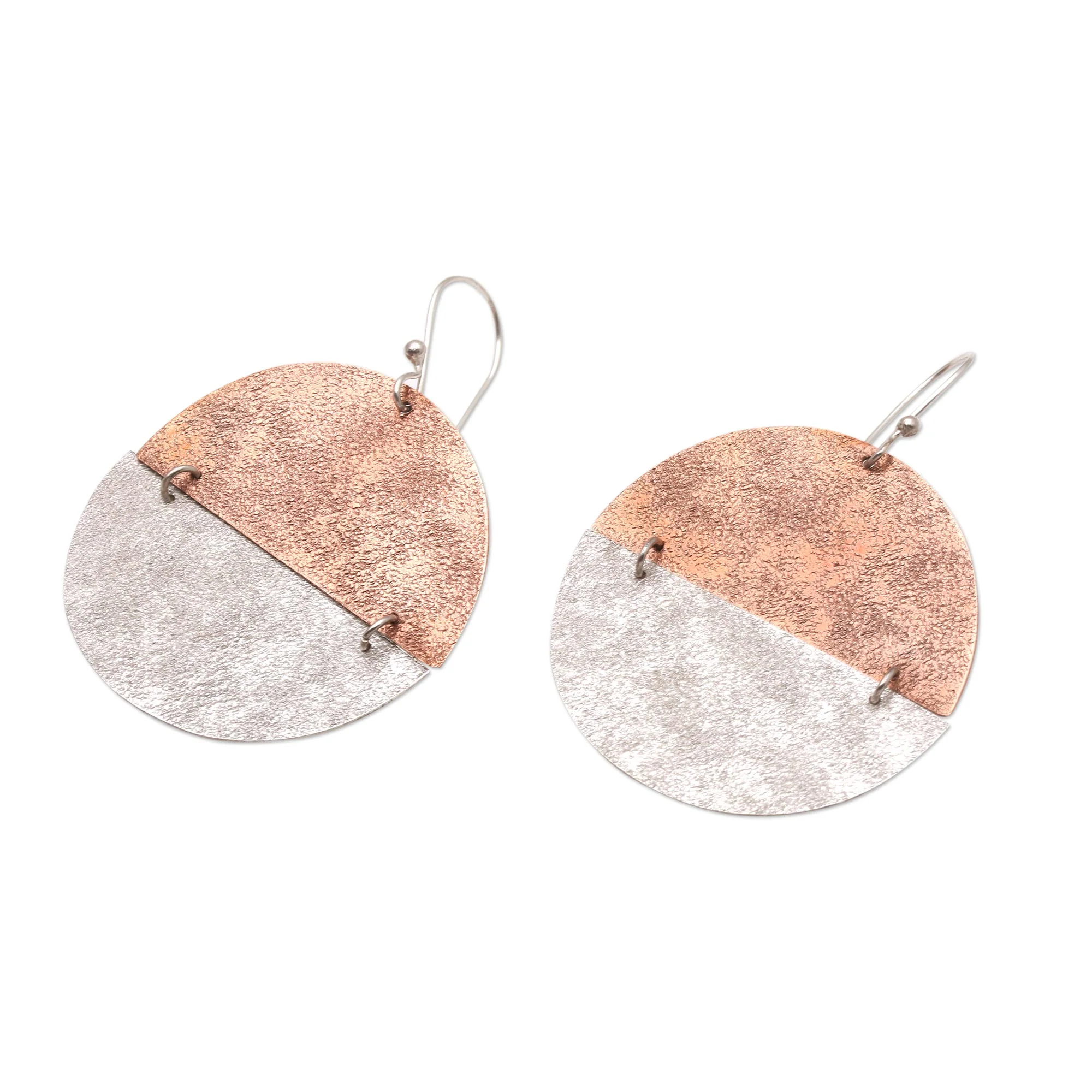 Wedding Party Sterling Silver Copper Accent Dangle Earrings - Image 3