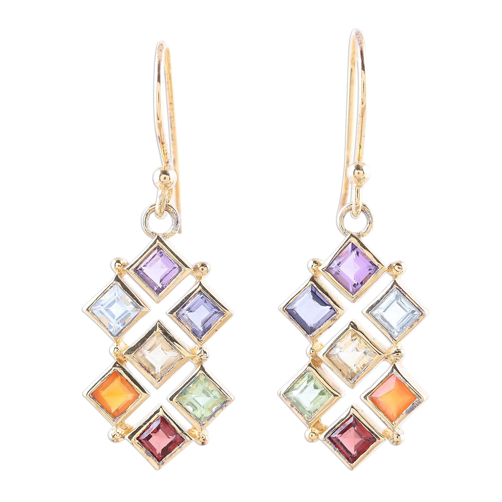 Wellness Multi-Gem Dangle Earrings - Image 2