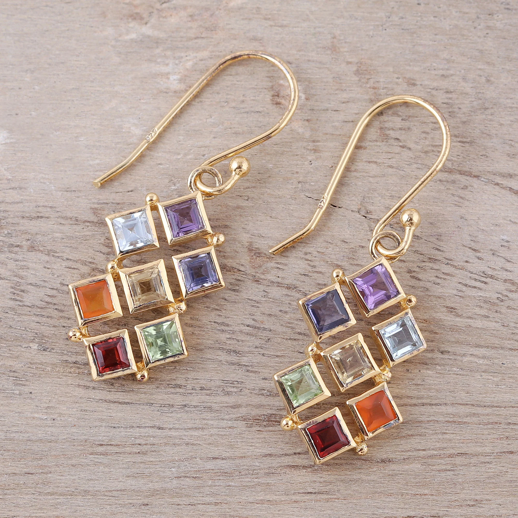 Wellness Multi-Gem Dangle Earrings - Image 3