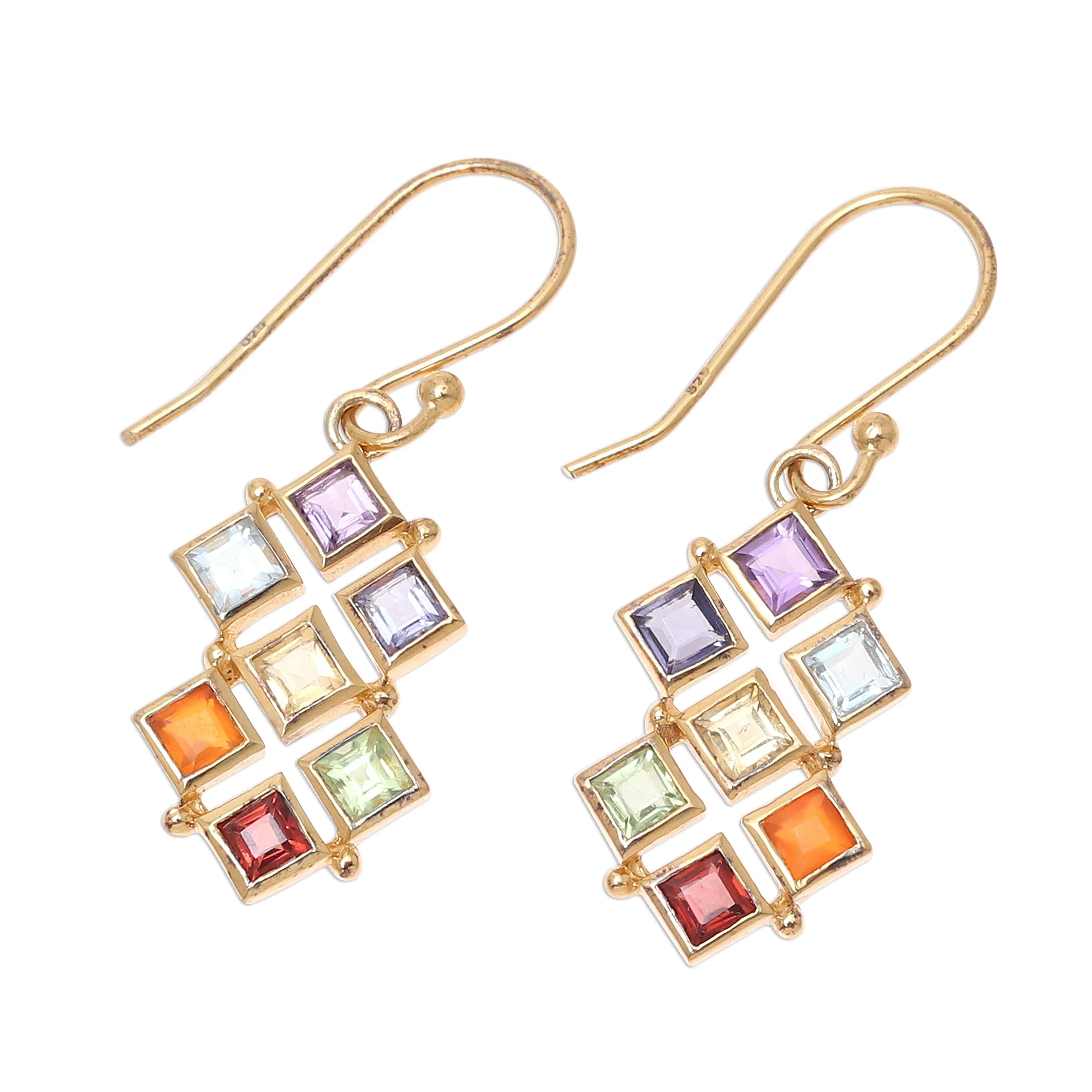 Wellness Multi-Gem Dangle Earrings - Image 4