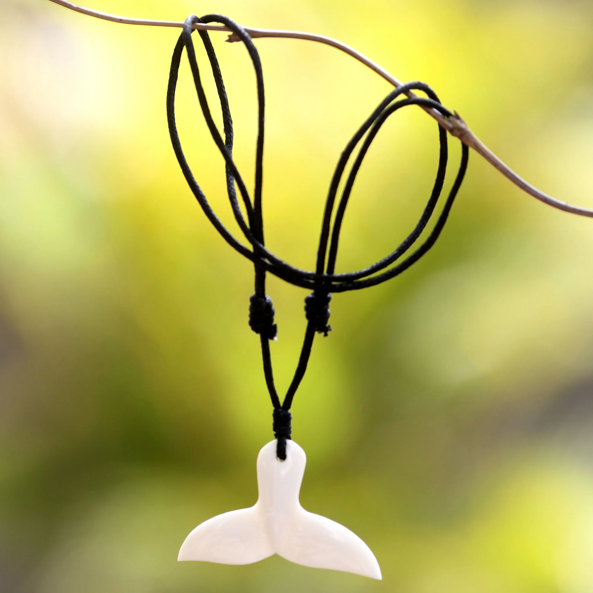 Whale Tail Bone Pendant Necklace - Image 3