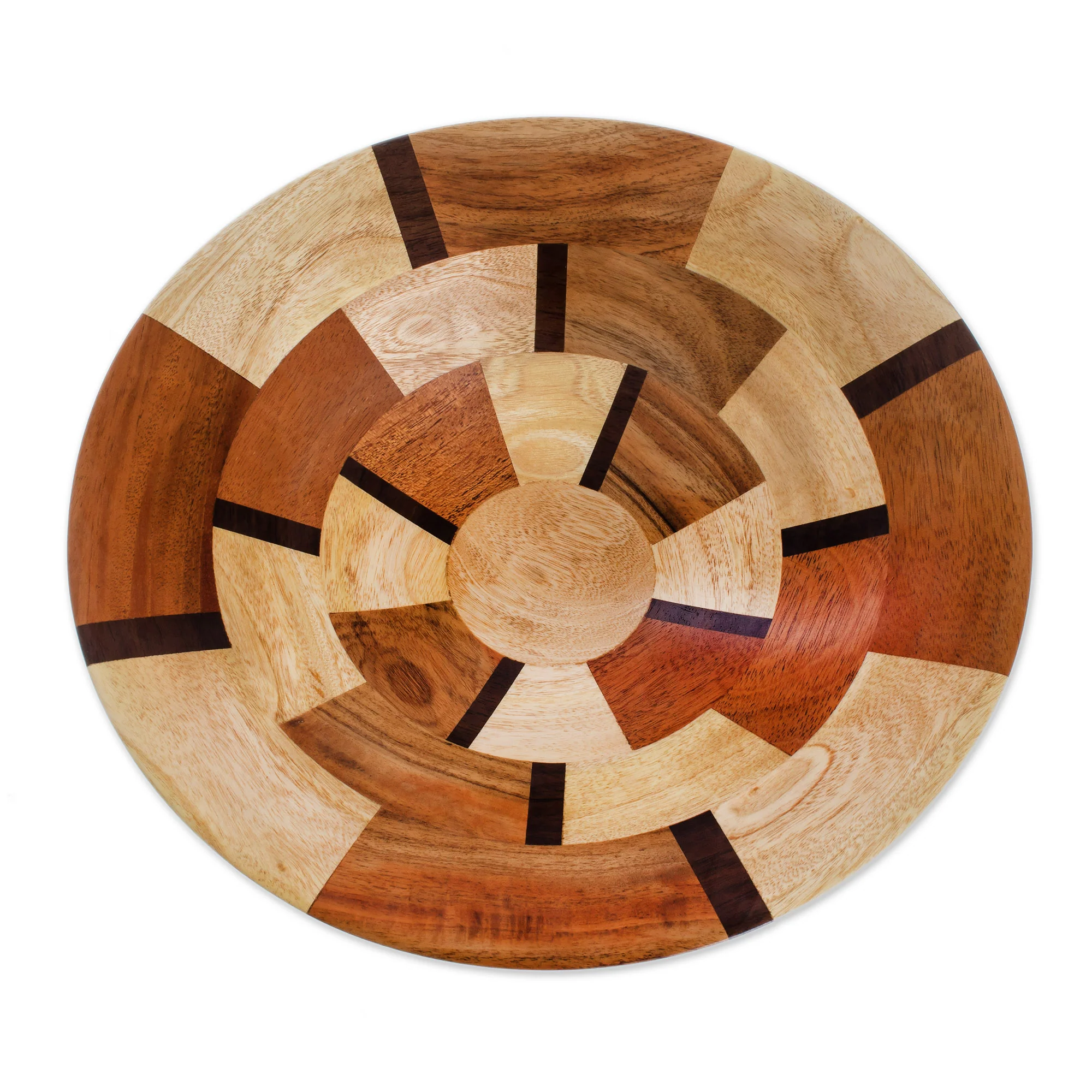 Wheels Handmade Wood Serving Bowl from Guatemala - Image 2