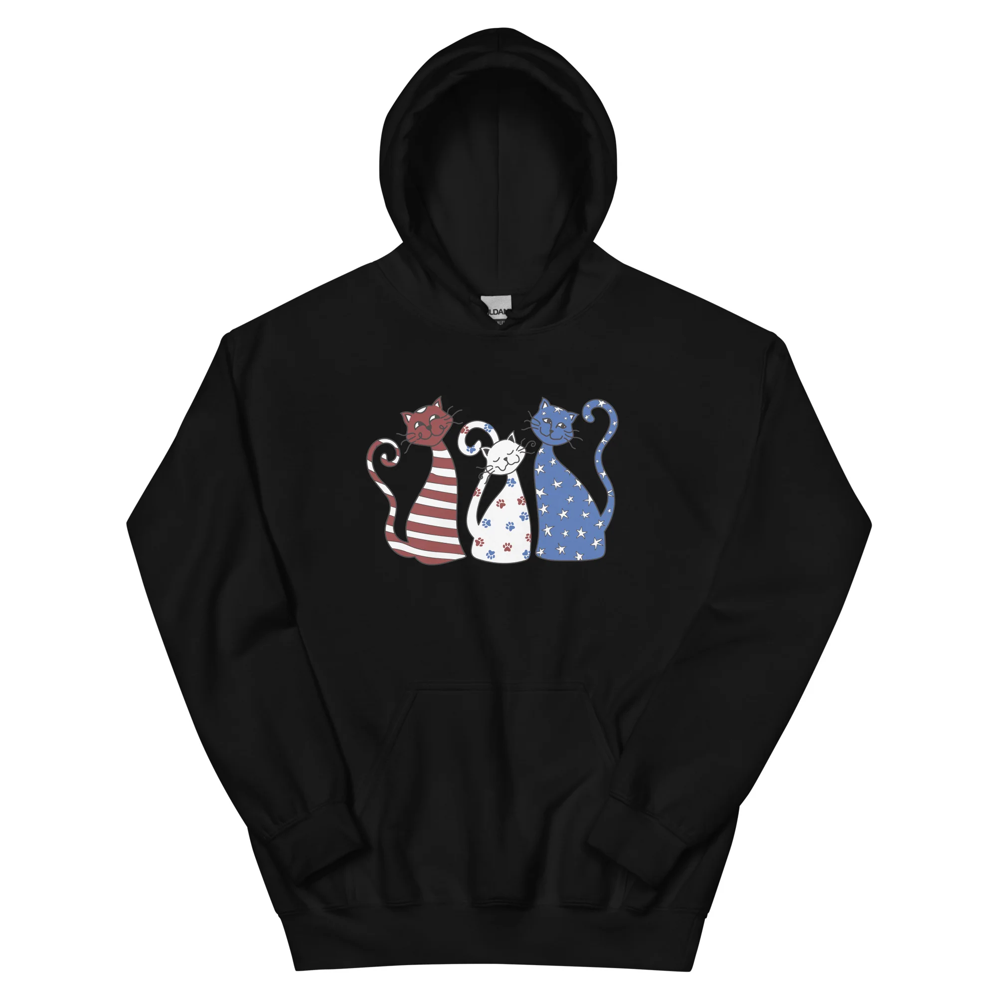 Whimsy Americana Cats Hoodie - Image 4
