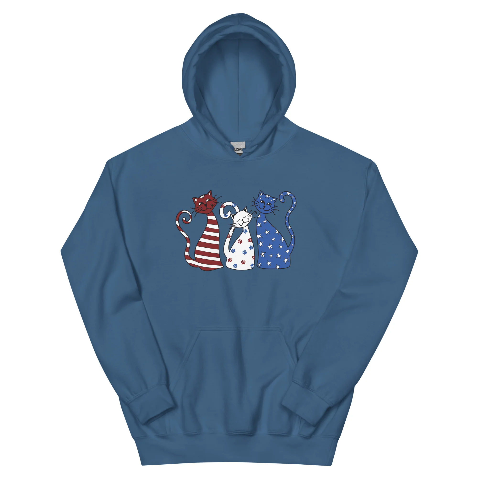 Whimsy Americana Cats Hoodie - Image 6