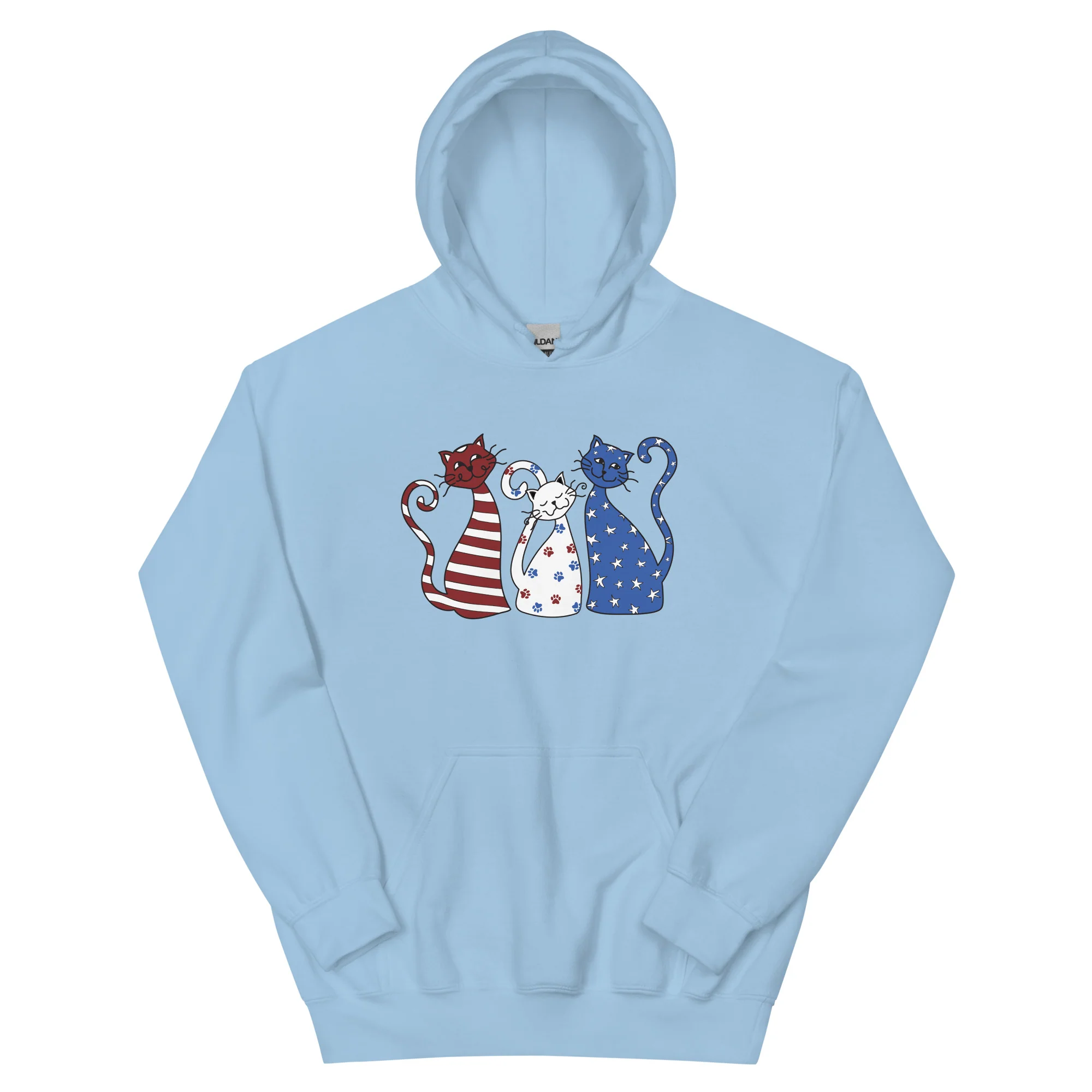 Whimsy Americana Cats Hoodie - Image 7