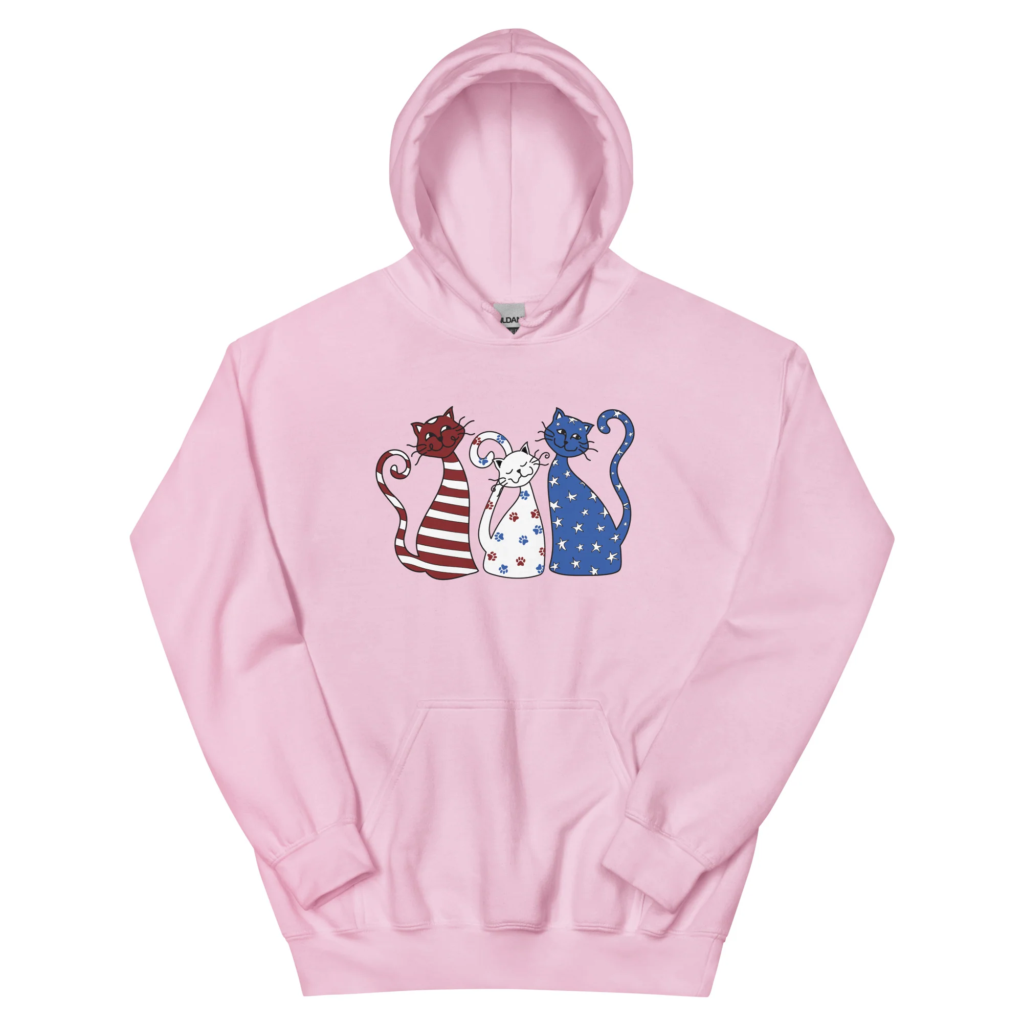 Whimsy Americana Cats Hoodie - Image 8