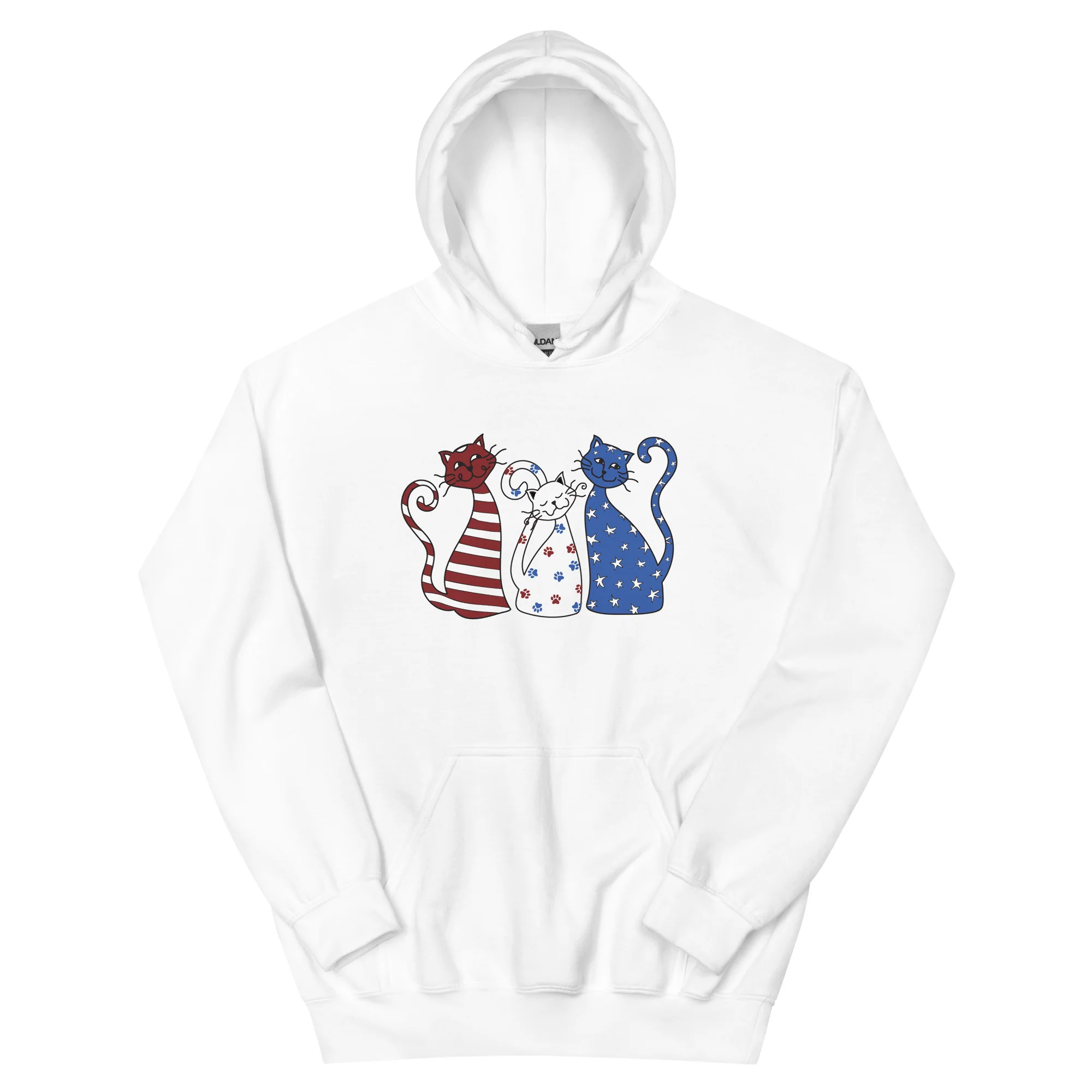 Whimsy Americana Cats Hoodie - Image 9