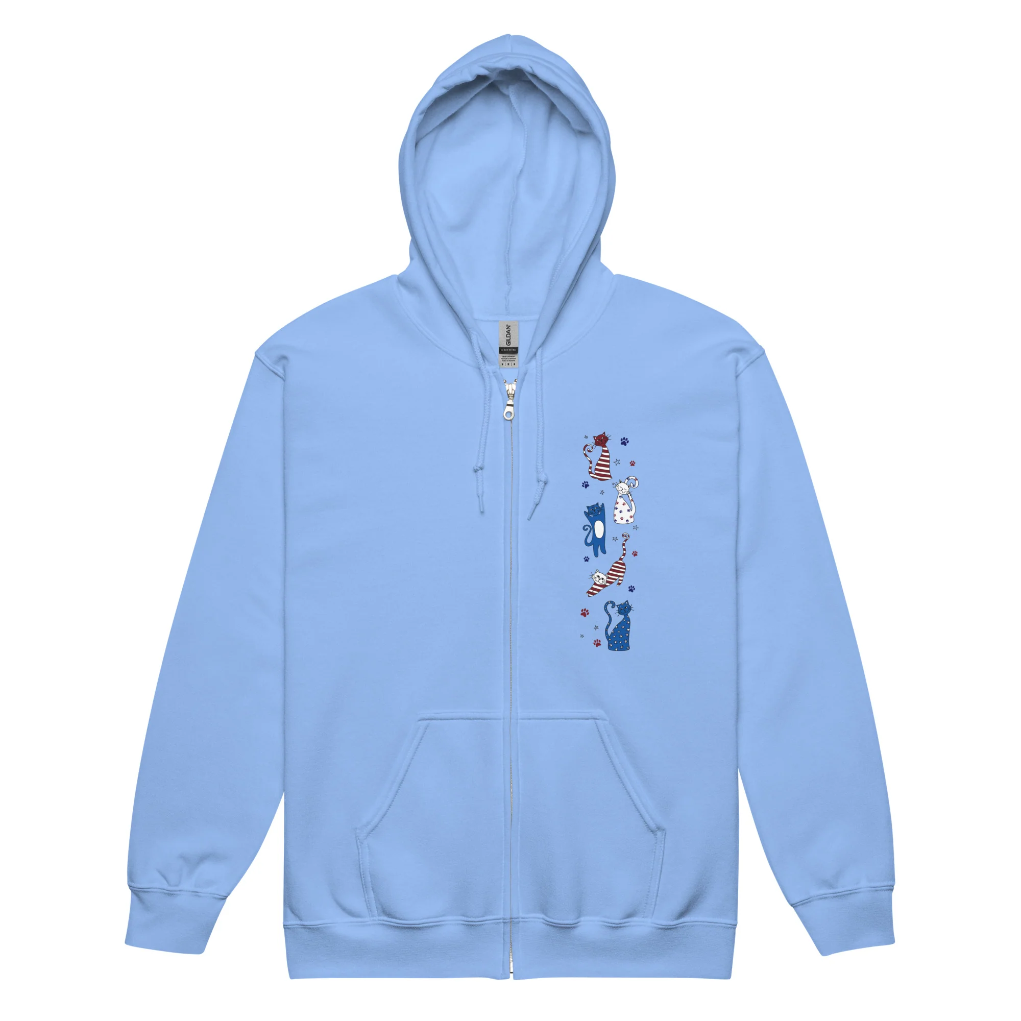 Whimsy Americana Cats Zip Hoodie - Image 5