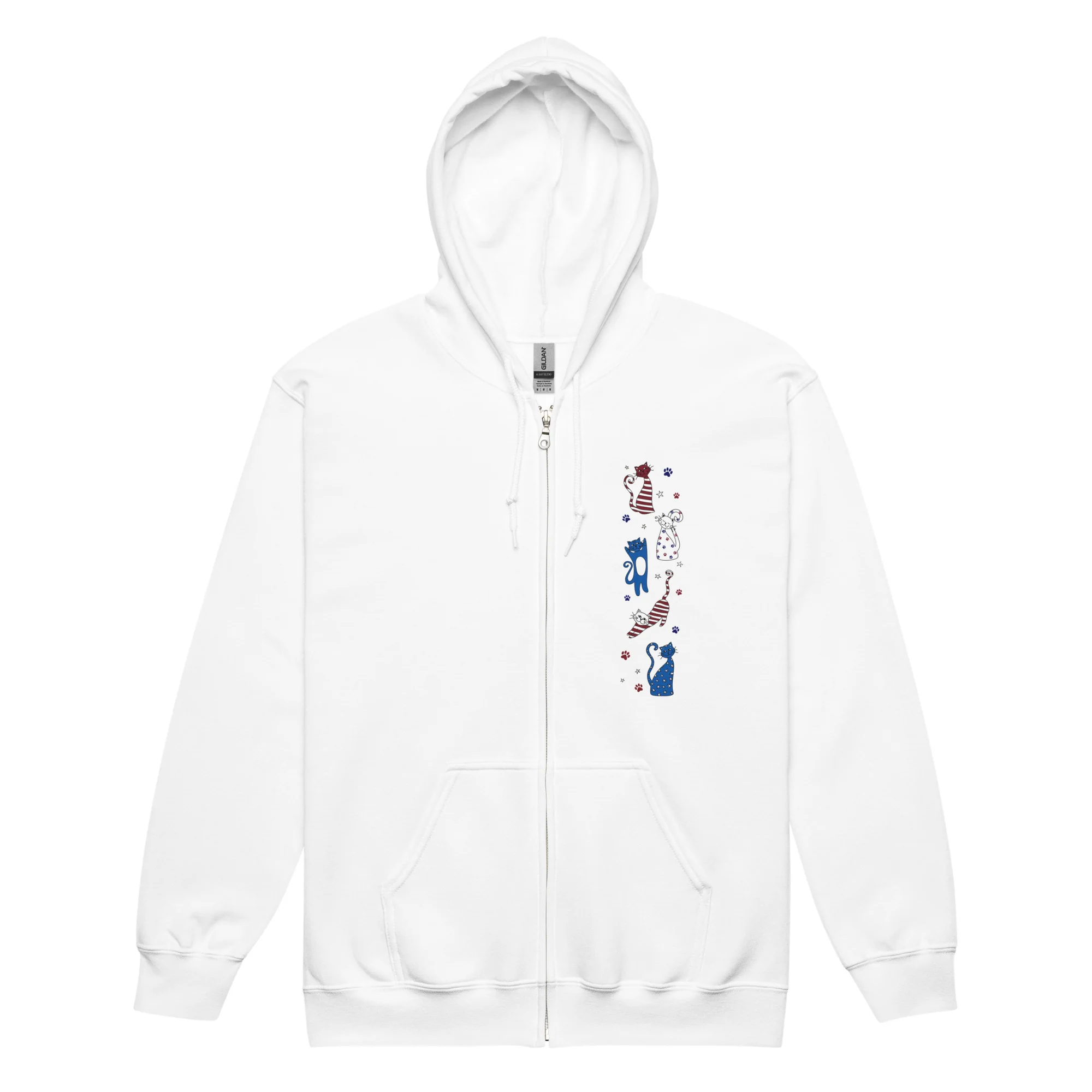 Whimsy Americana Cats Zip Hoodie - Image 7