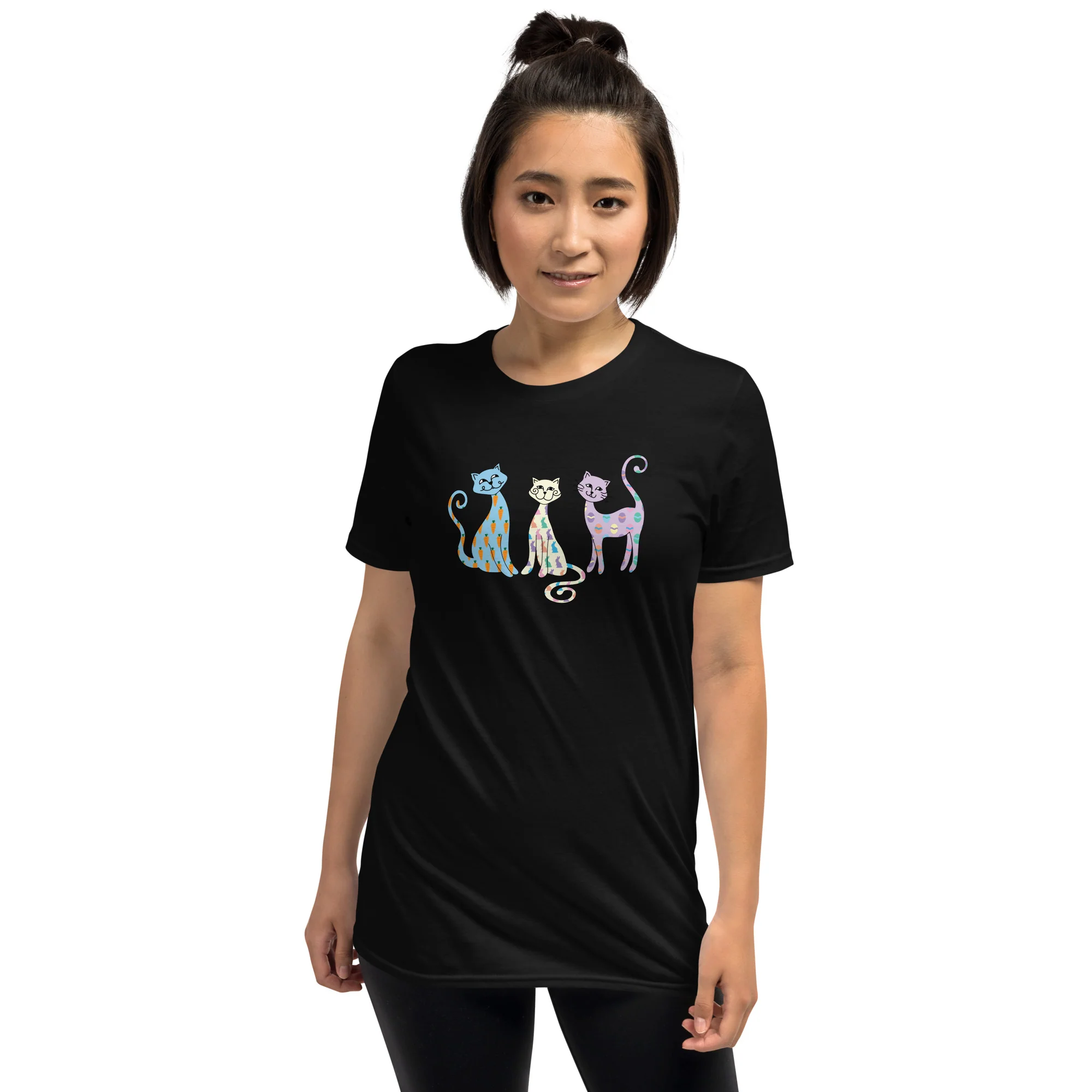 Whimsy Easter Cats T-Shirt - Image 2