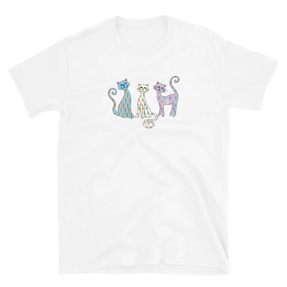 Whimsy Easter Cats T-Shirt - Image 7