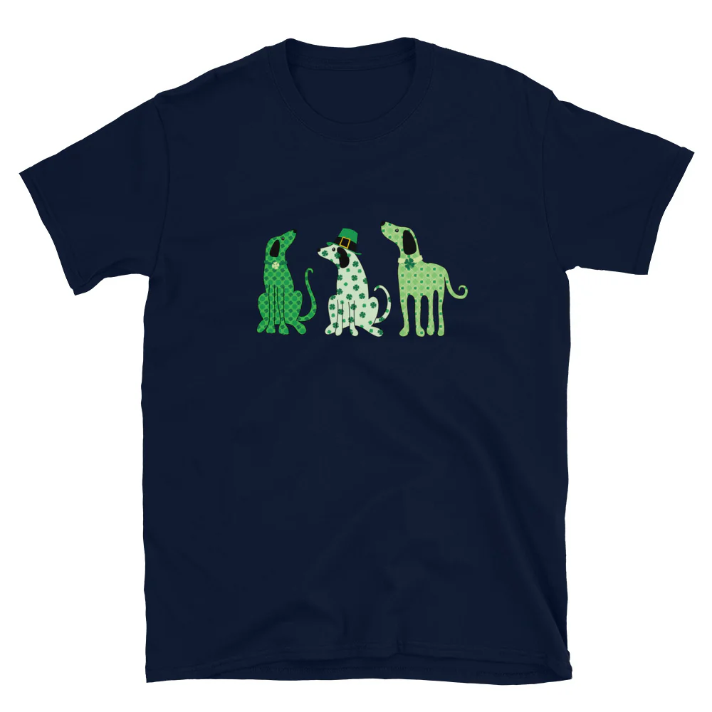 Whimsy St. Patrick's Day Dogs T-Shirt - Image 3