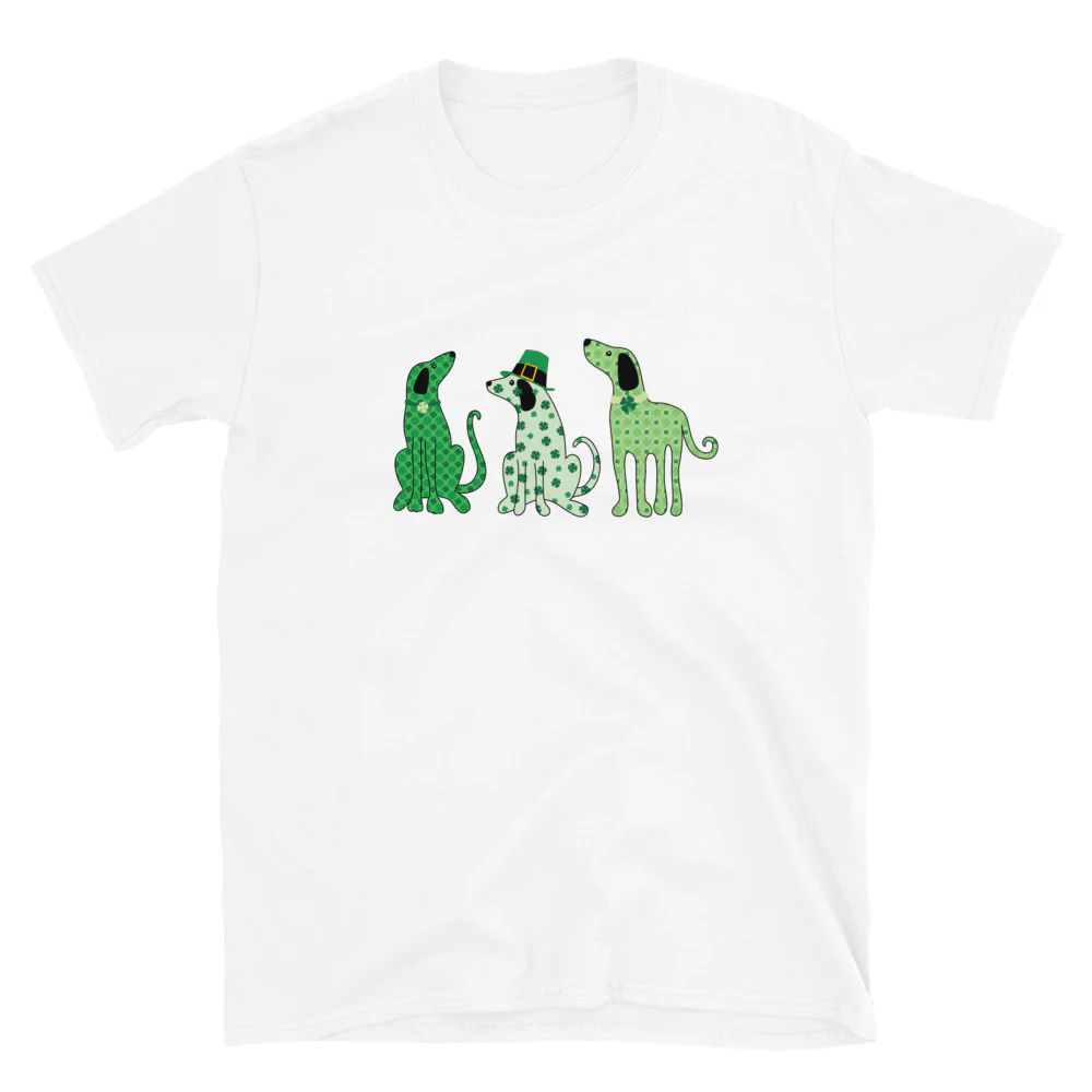 Whimsy St. Patrick's Day Dogs T-Shirt - Image 6