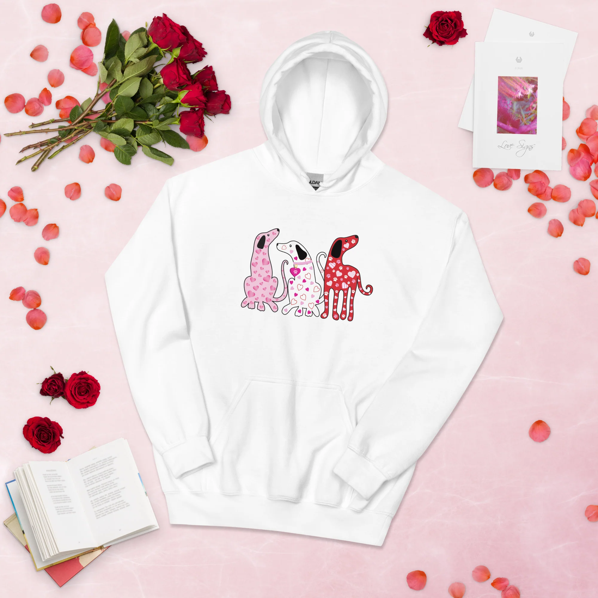 Whimsy Valentine Dogs Hoodie - Image 11