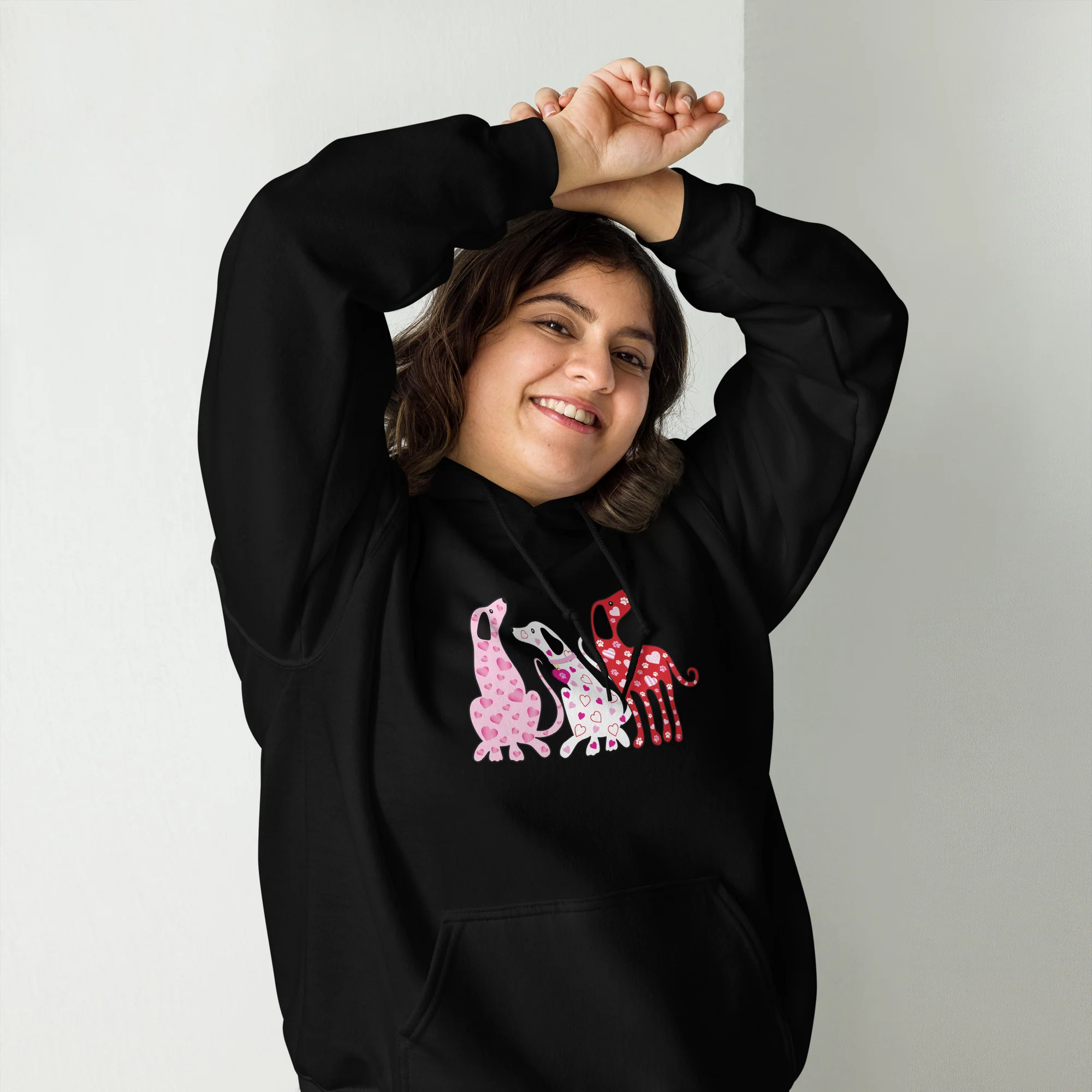 Whimsy Valentine Dogs Hoodie - Image 2