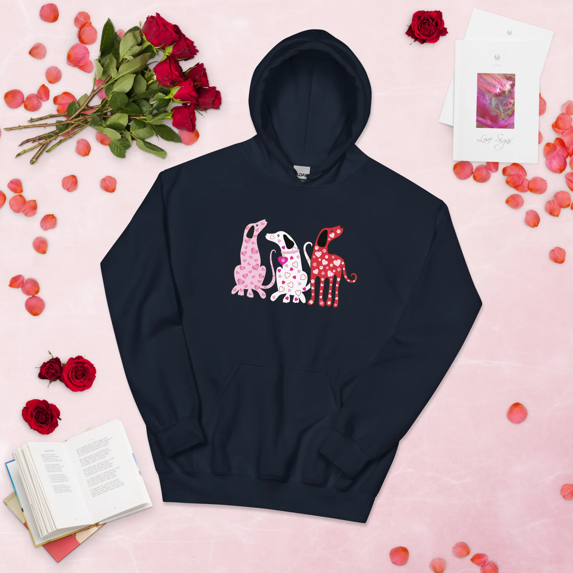 Whimsy Valentine Dogs Hoodie - Image 4