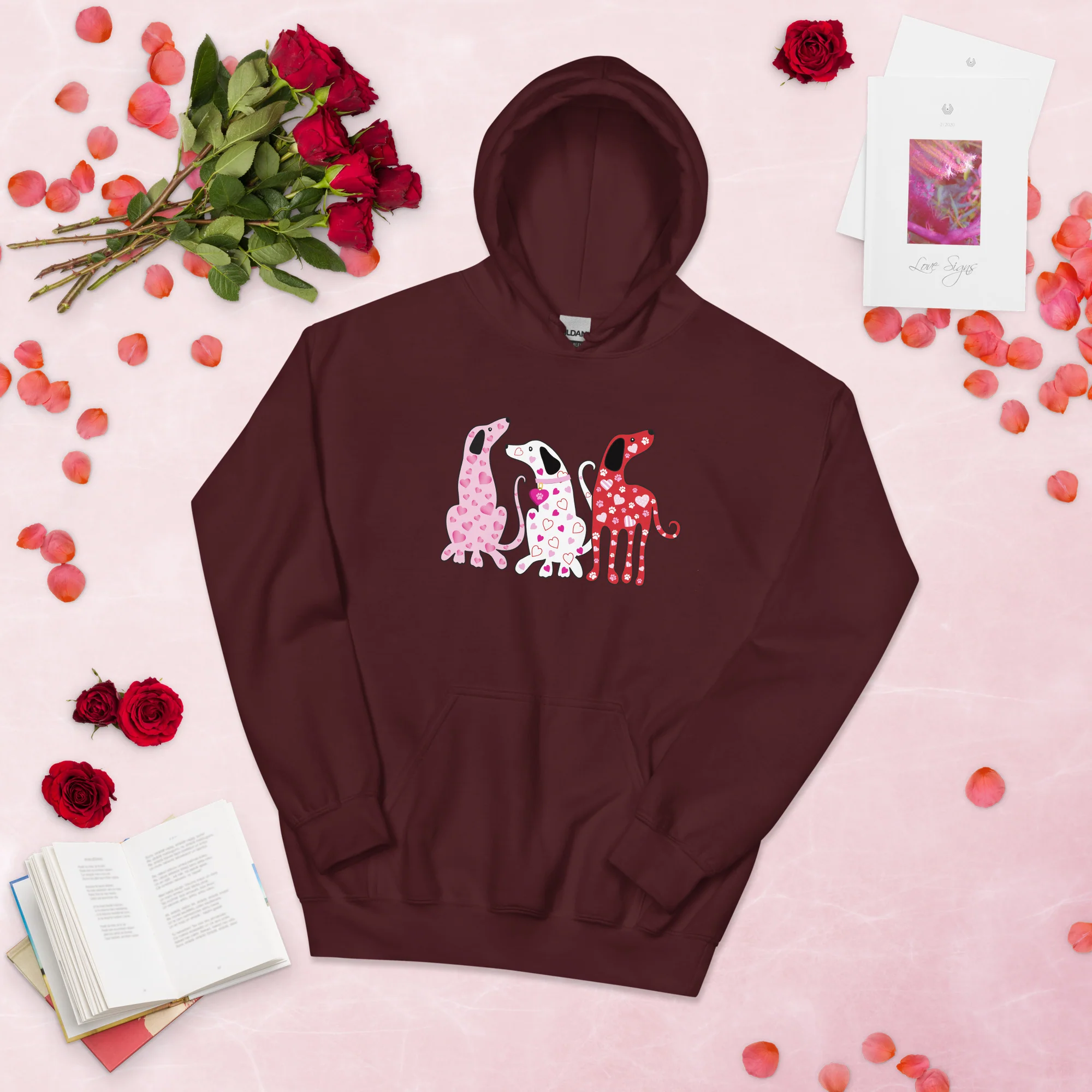 Whimsy Valentine Dogs Hoodie - Image 5