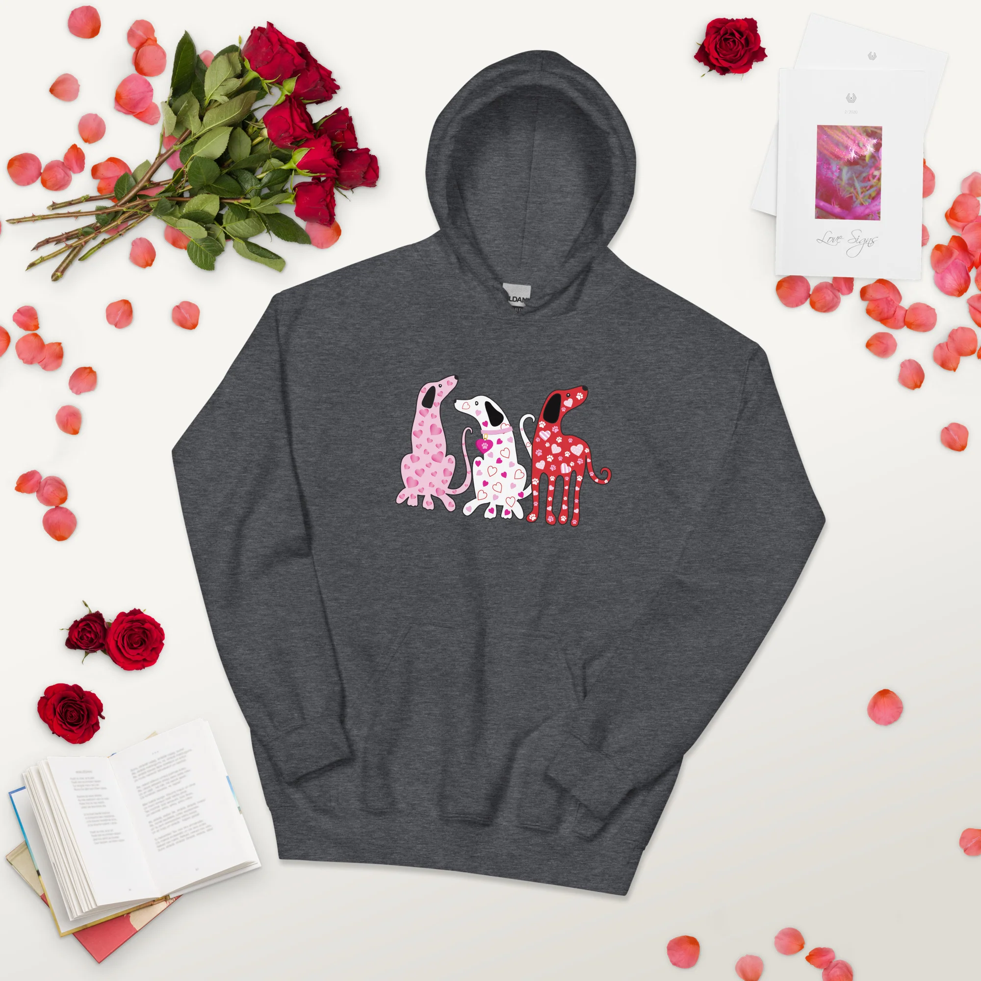 Whimsy Valentine Dogs Hoodie - Image 6
