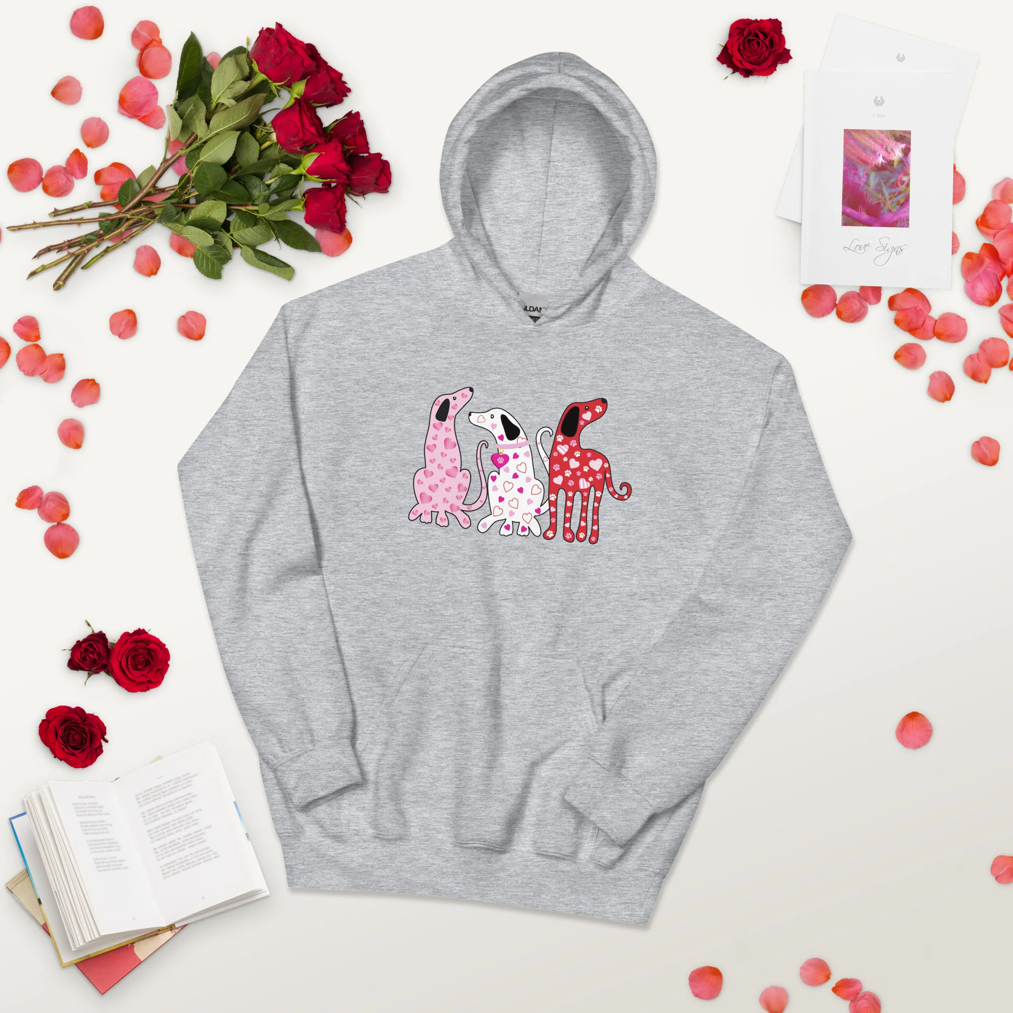 Whimsy Valentine Dogs Hoodie - Image 8