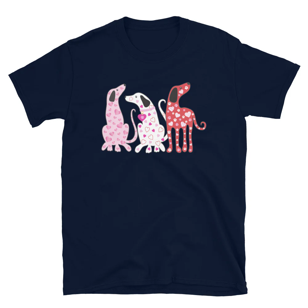 Whimsy Valentine Dogs T-Shirt - Image 3