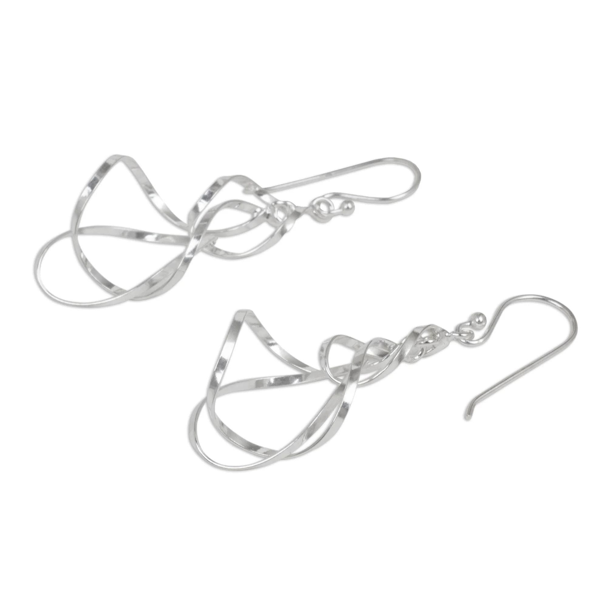 Whirling Wind Silver Earrings - Image 3