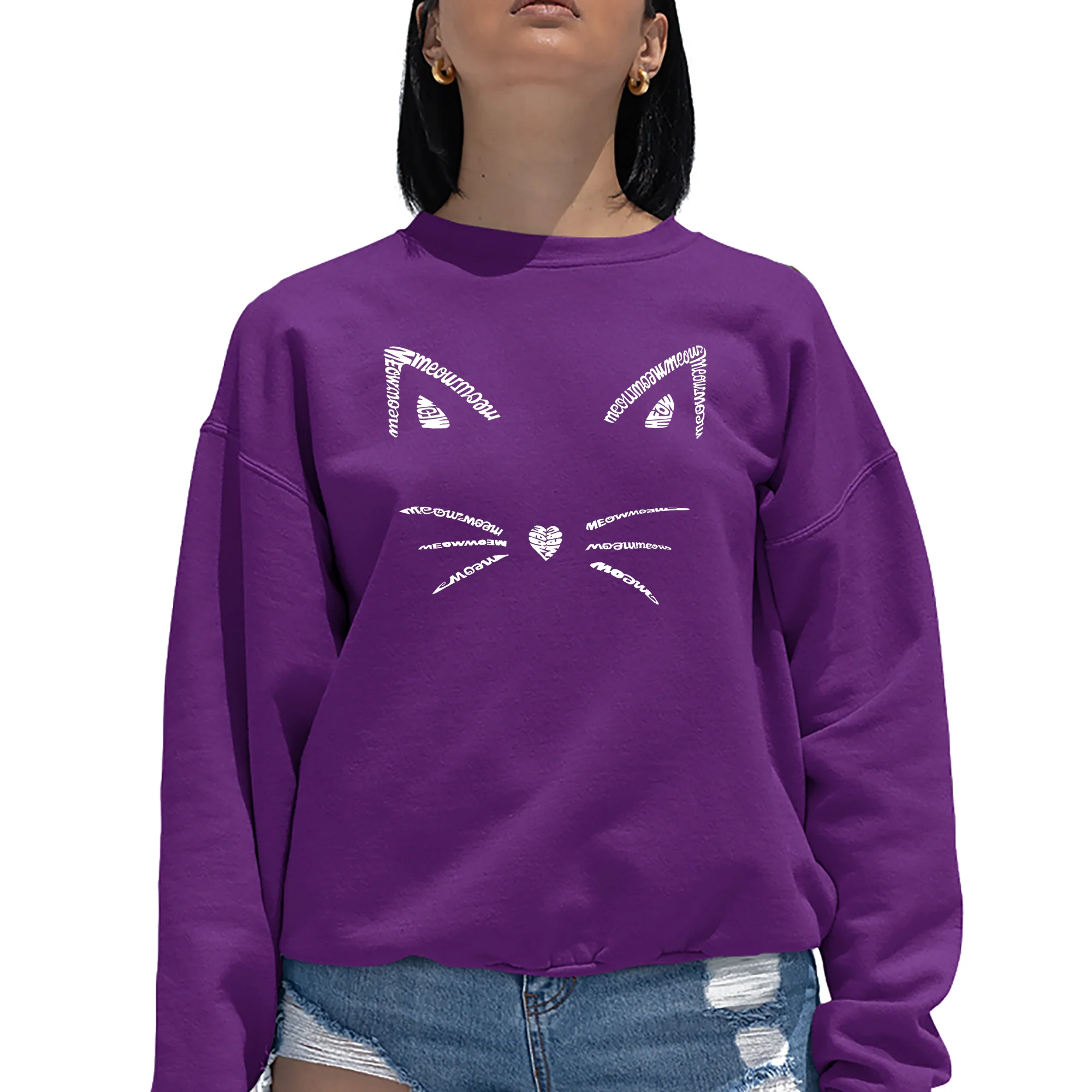 Whiskers  - Women's Word Art Crewneck Sweatshirt - Image 2