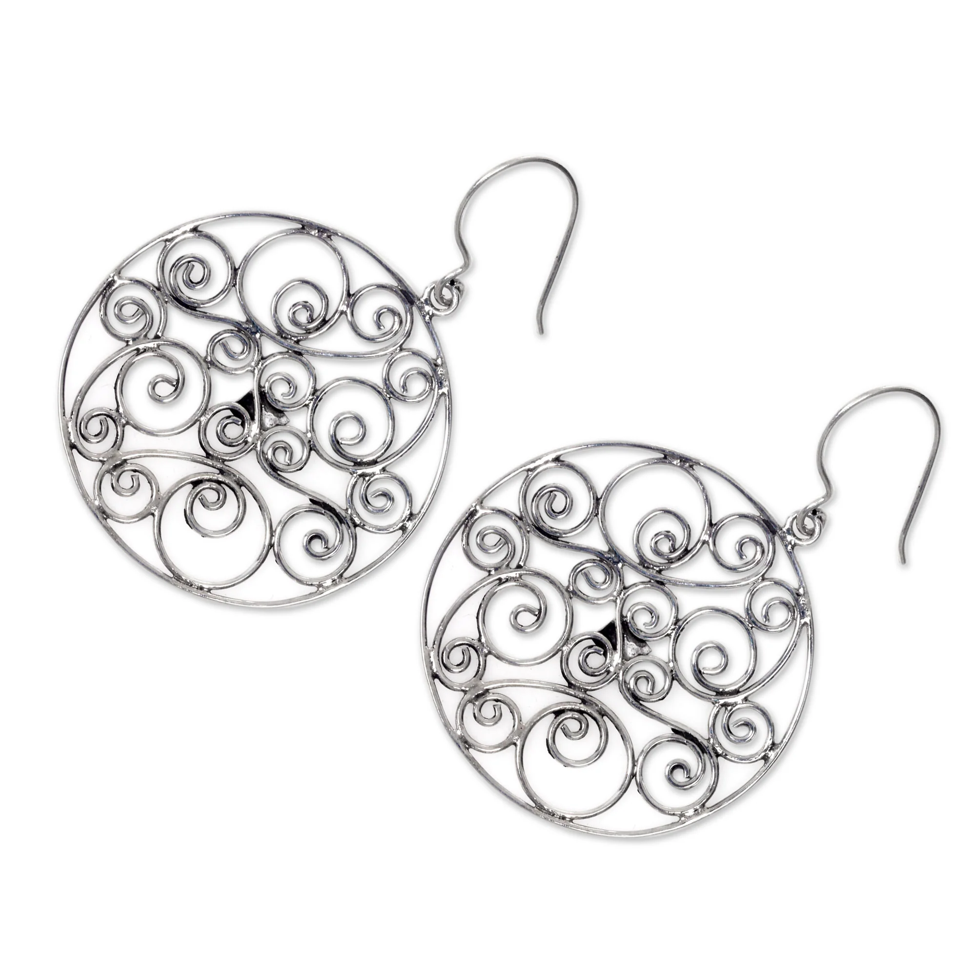 Whispering Tendrils Artisan Crafted Sterling Silver Dangle Earrings - Image 3