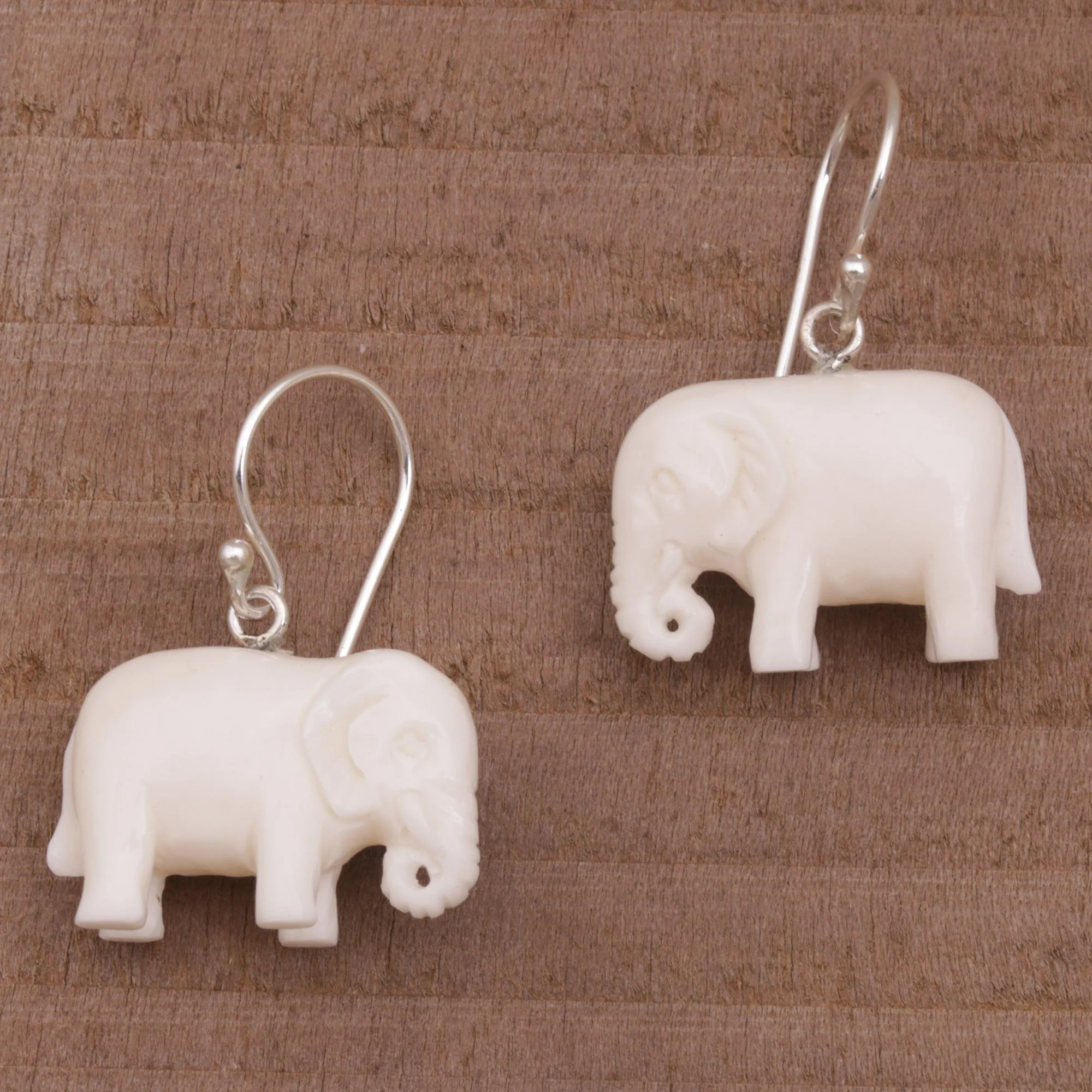 White Elephant Luck Dangle Earrings - Image 4