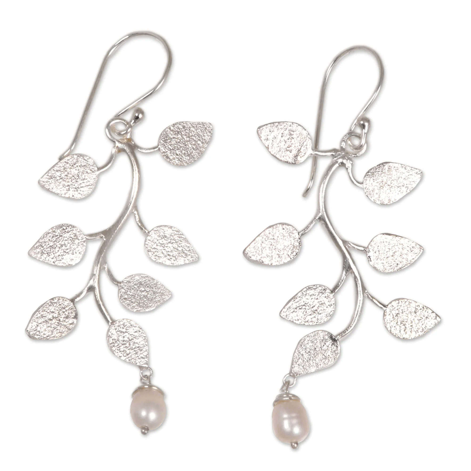 White Forest Dangle Earrings - Image 2