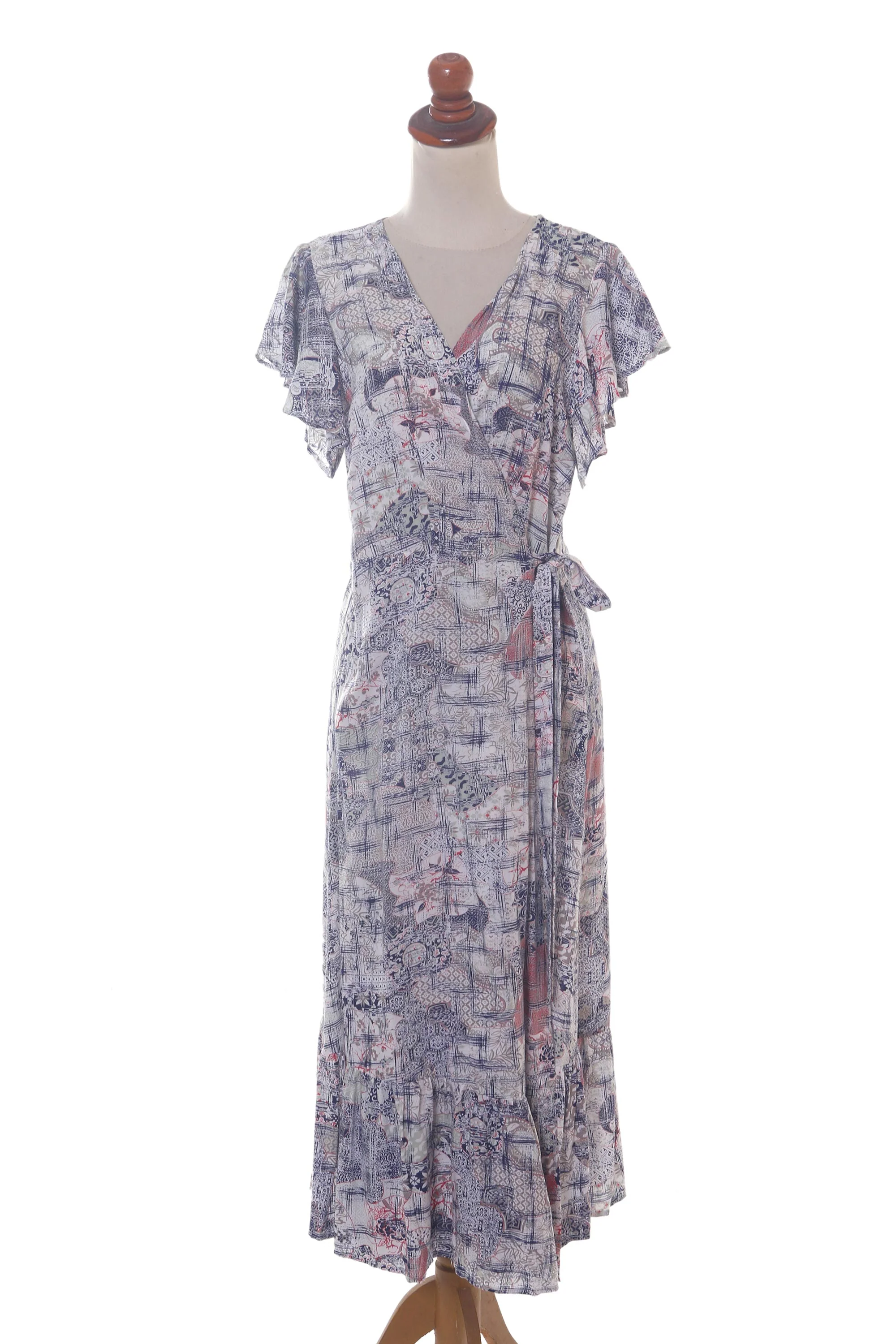 Wijaya Kusuma Rayon Wrap Dress Designed in Bali - Image 2