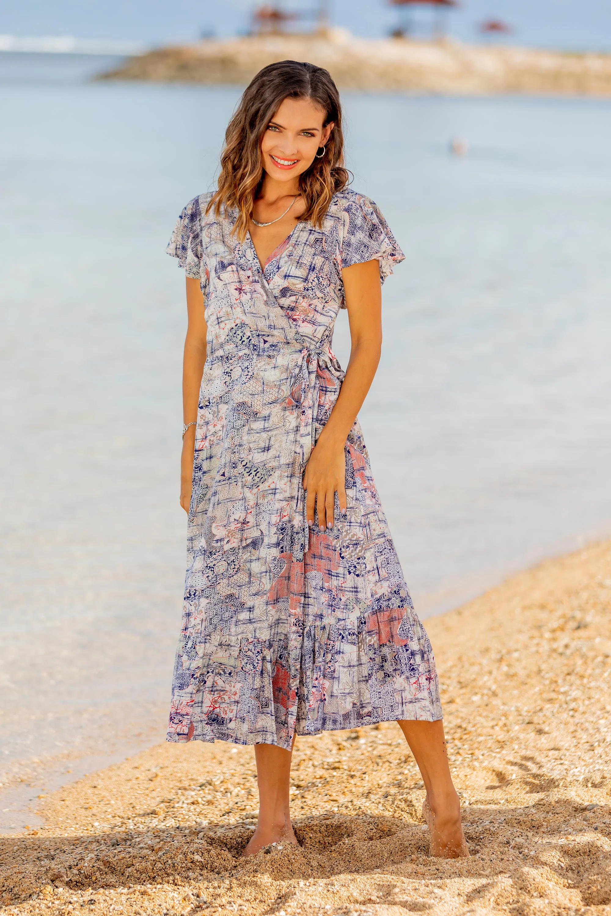 Wijaya Kusuma Rayon Wrap Dress Designed in Bali - Image 3