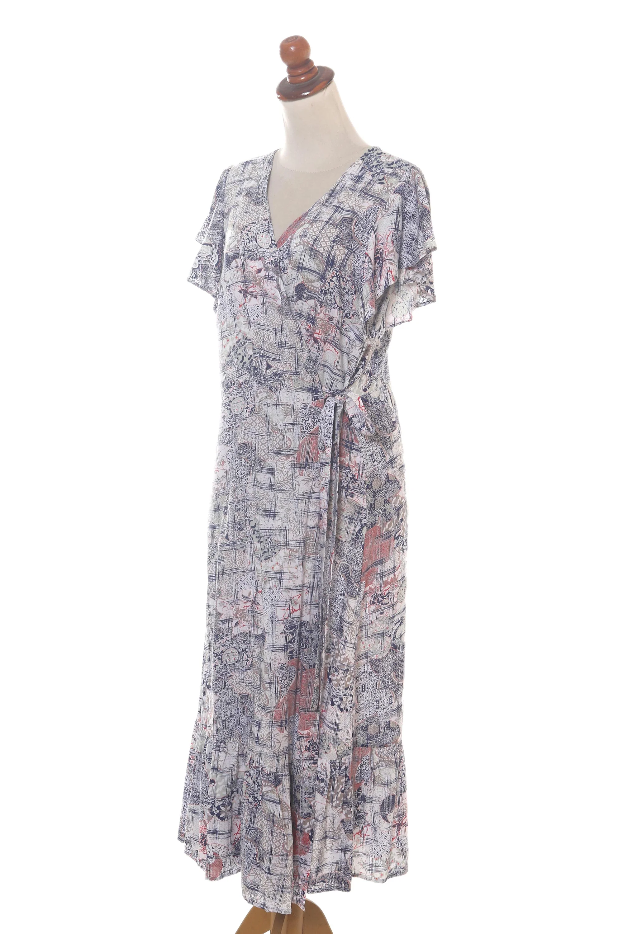 Wijaya Kusuma Rayon Wrap Dress Designed in Bali - Image 4