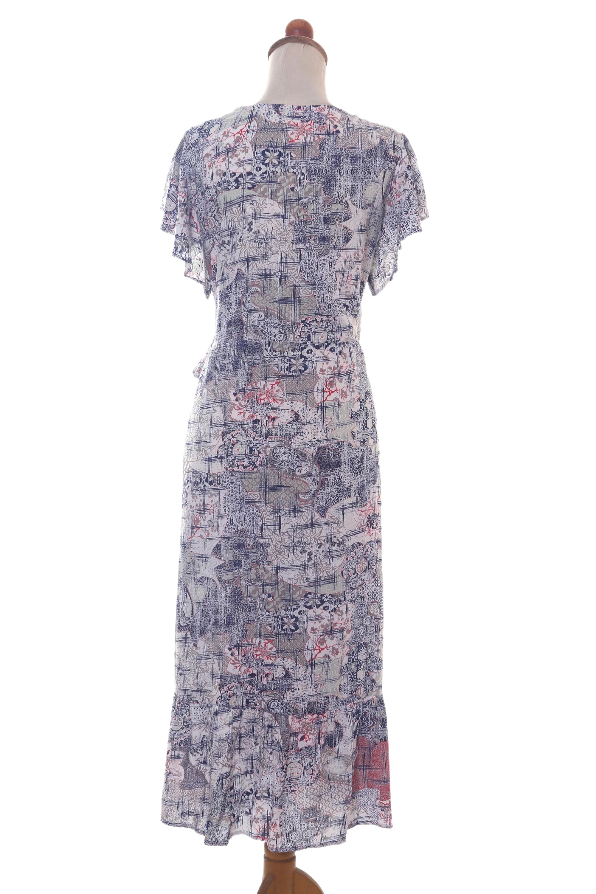 Wijaya Kusuma Rayon Wrap Dress Designed in Bali - Image 5