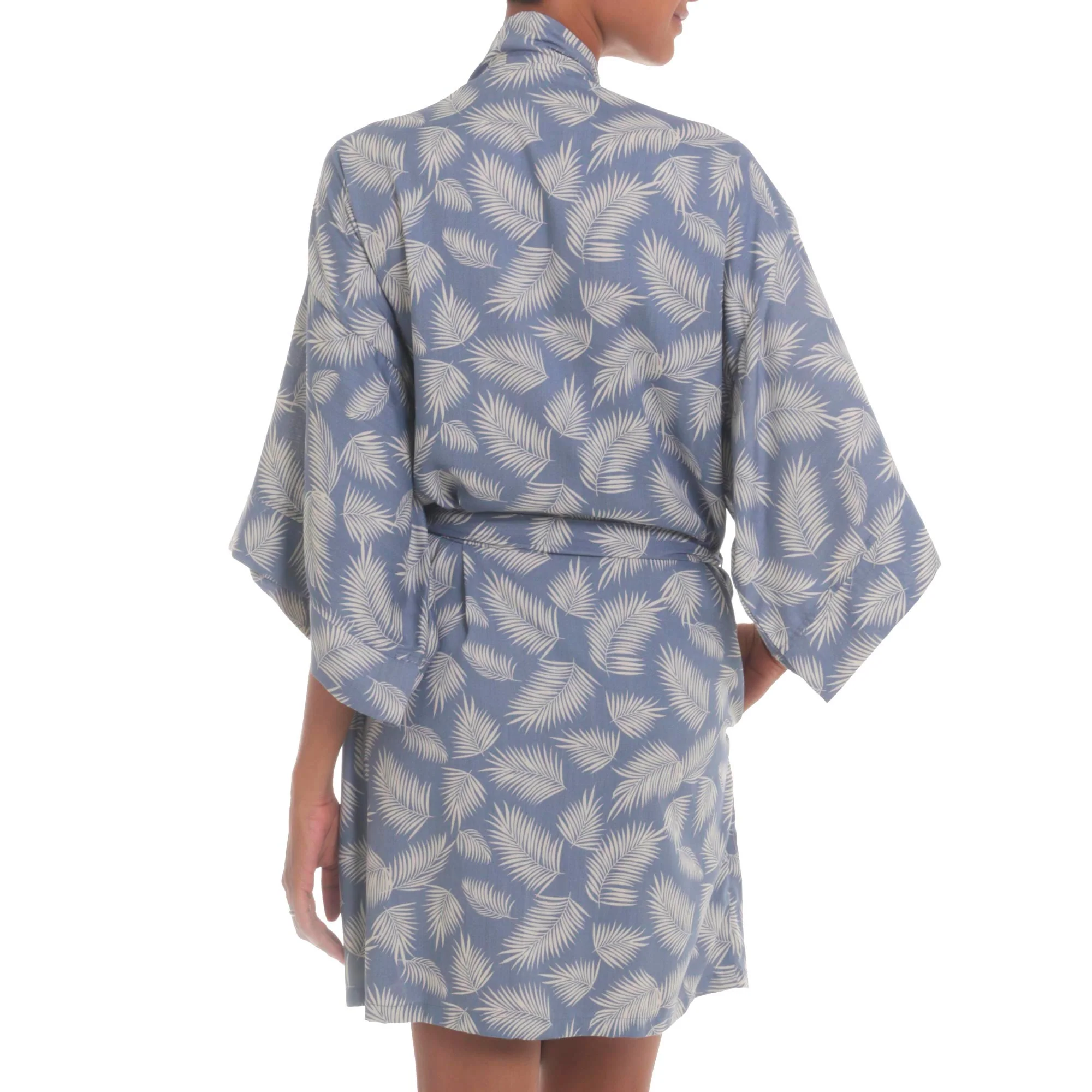 Windy Beach Rayon Robe in Cadet Blue - Image 5
