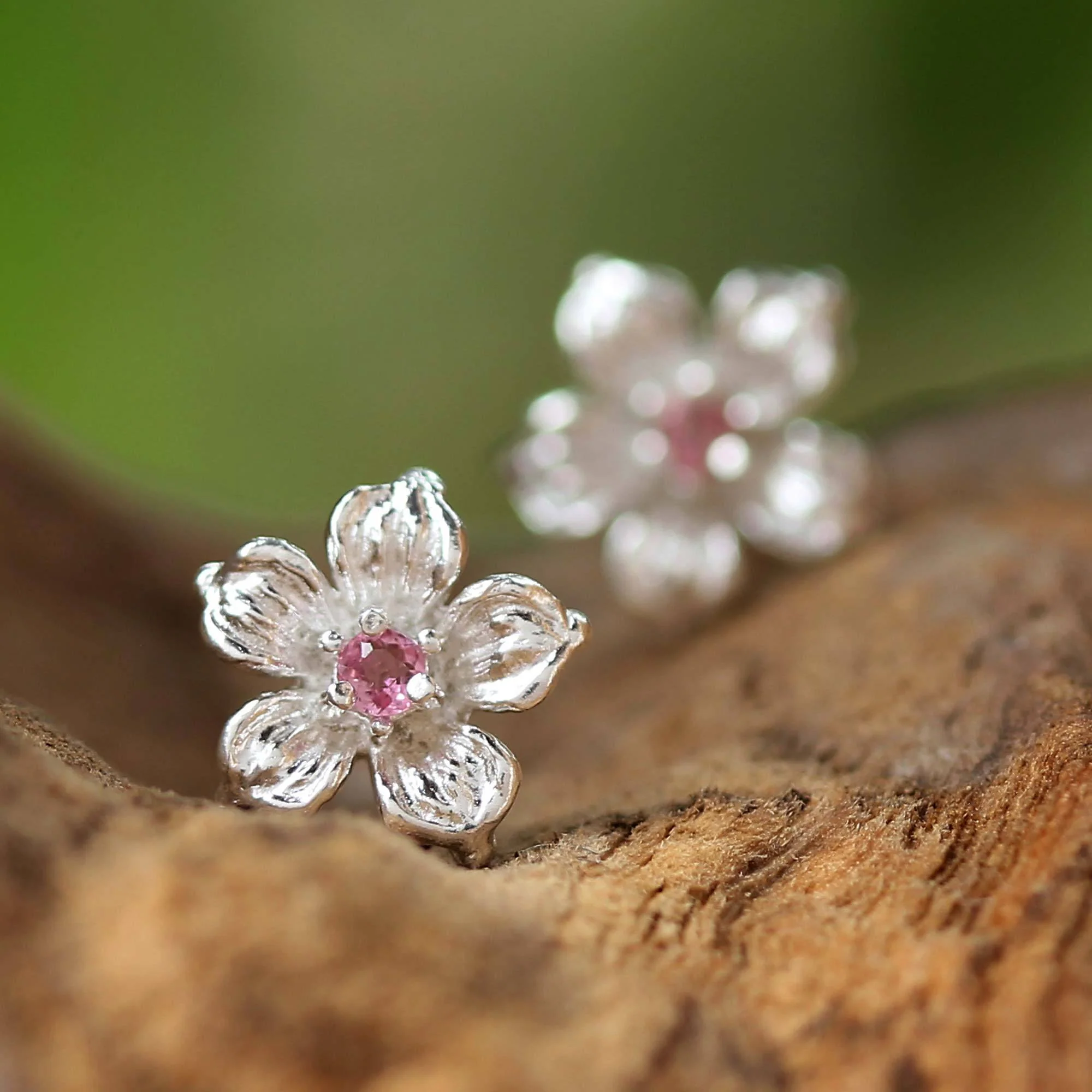 Winter Blooms Sterling Silver Stud Earrings - Image 3